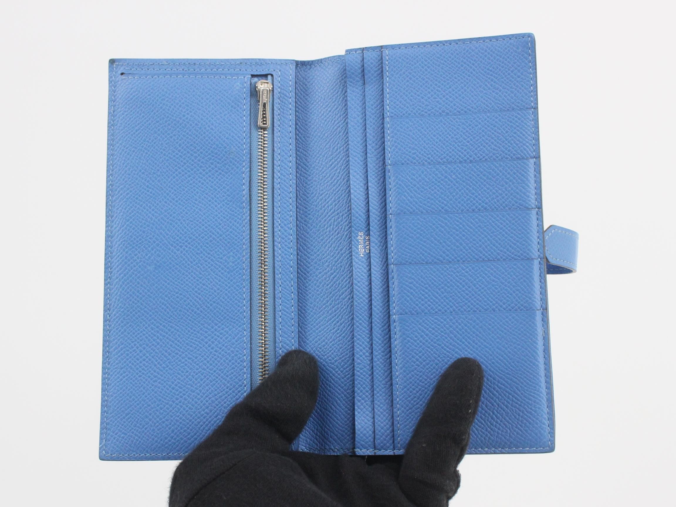 Bearn Soufflé, Veau Epsom leather, silver hardware, Blue Paradise color, T stamp. — view 4