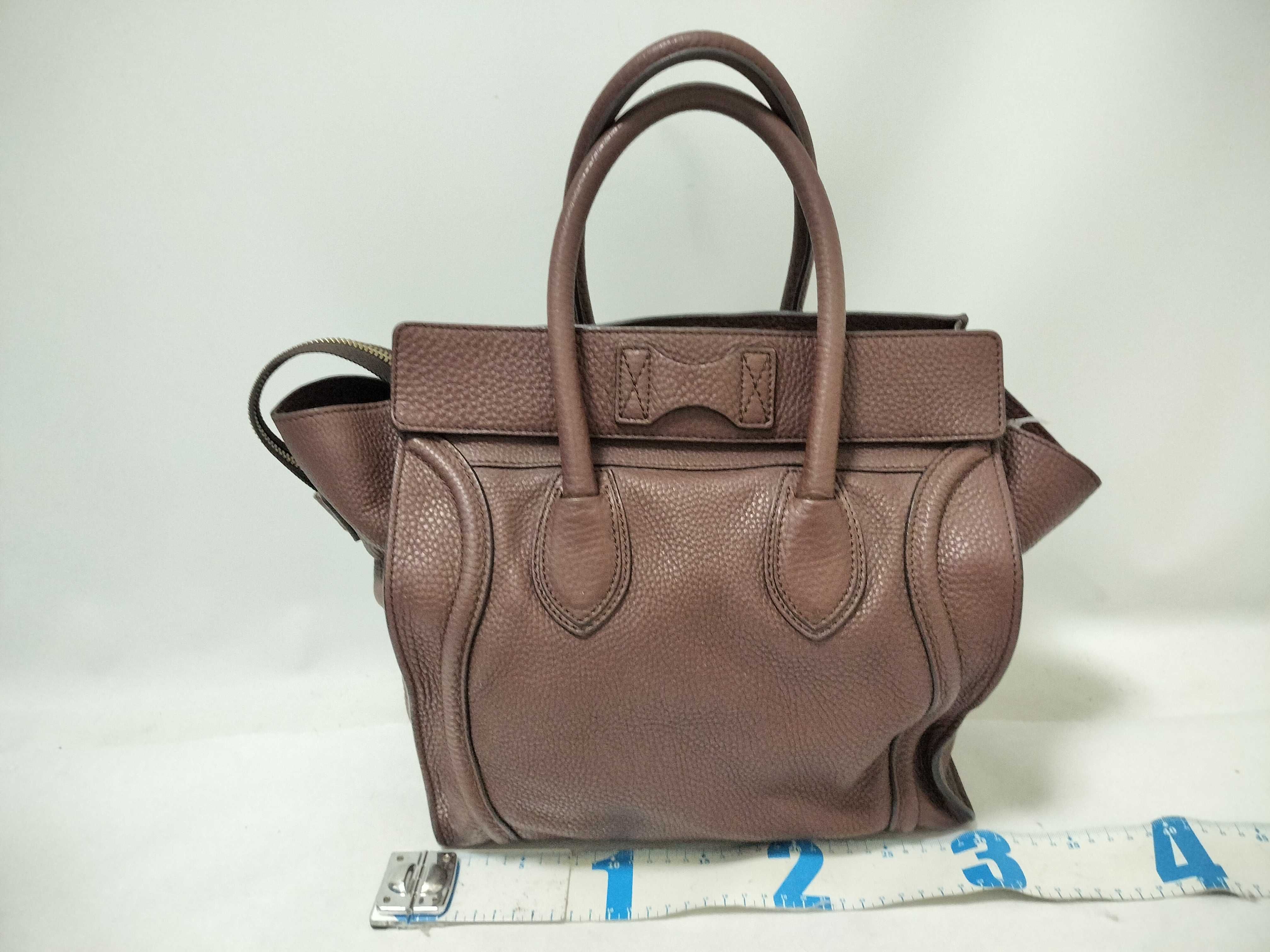 165213 Luggage Mini Shopper Tote Leather Brown Tote Bag — view 2
