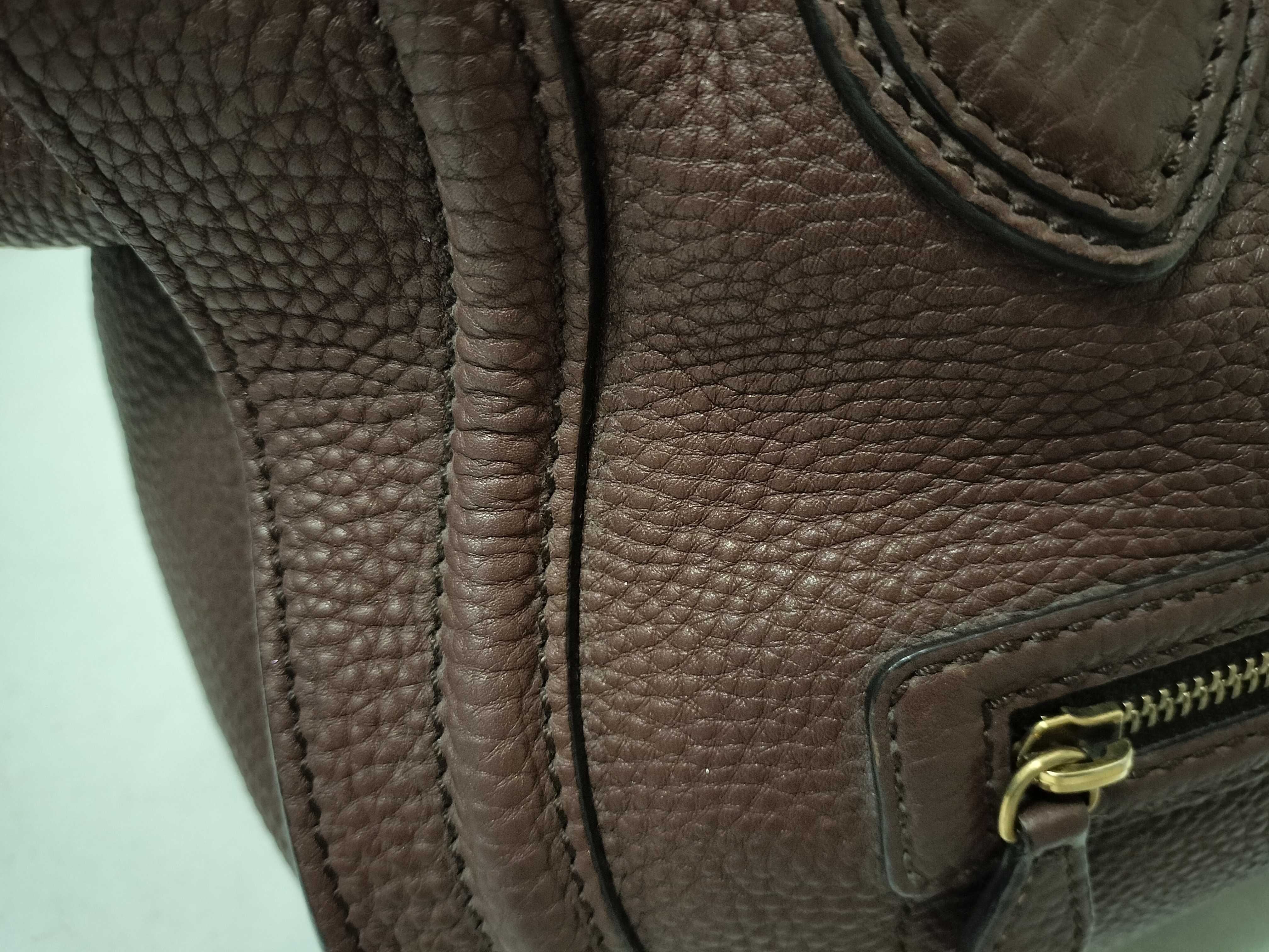 165213 Luggage Mini Shopper Tote Leather Brown Tote Bag — view 14