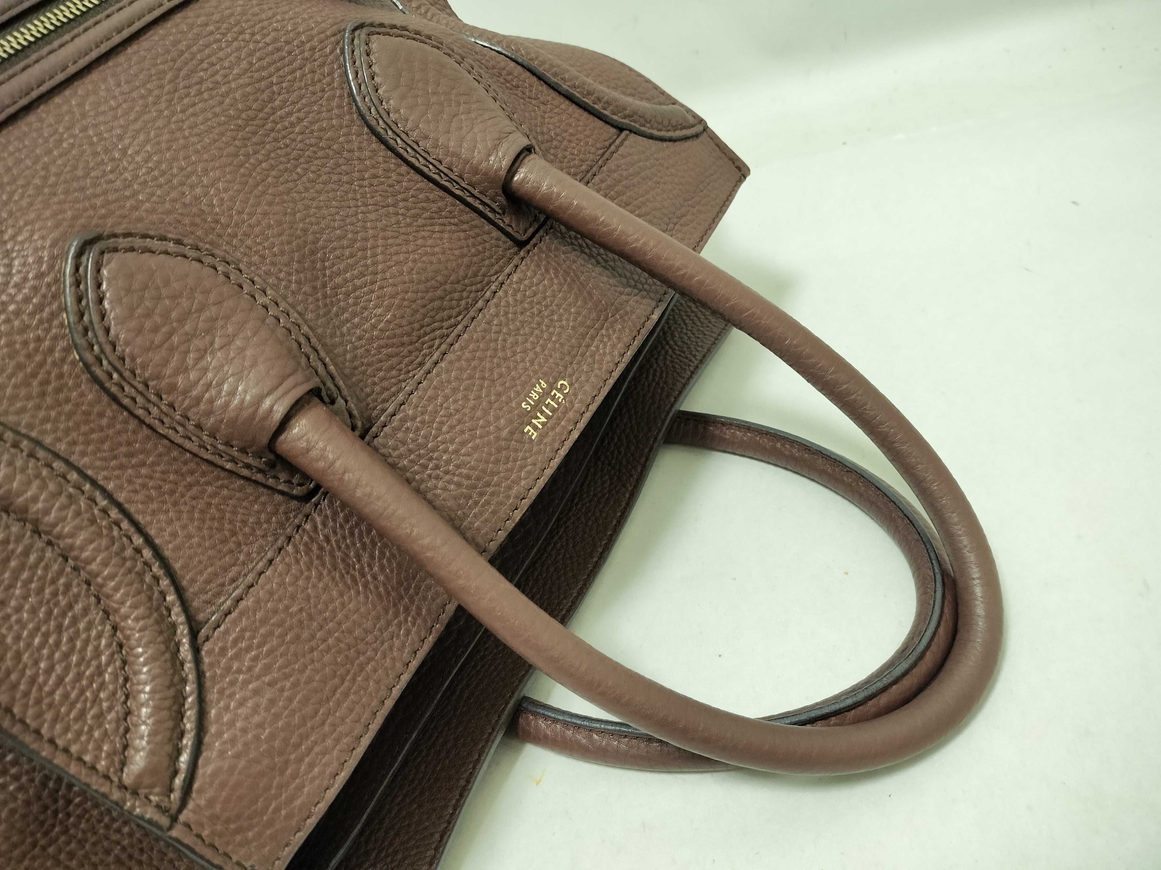 165213 Luggage Mini Shopper Tote Leather Brown Tote Bag — view 3