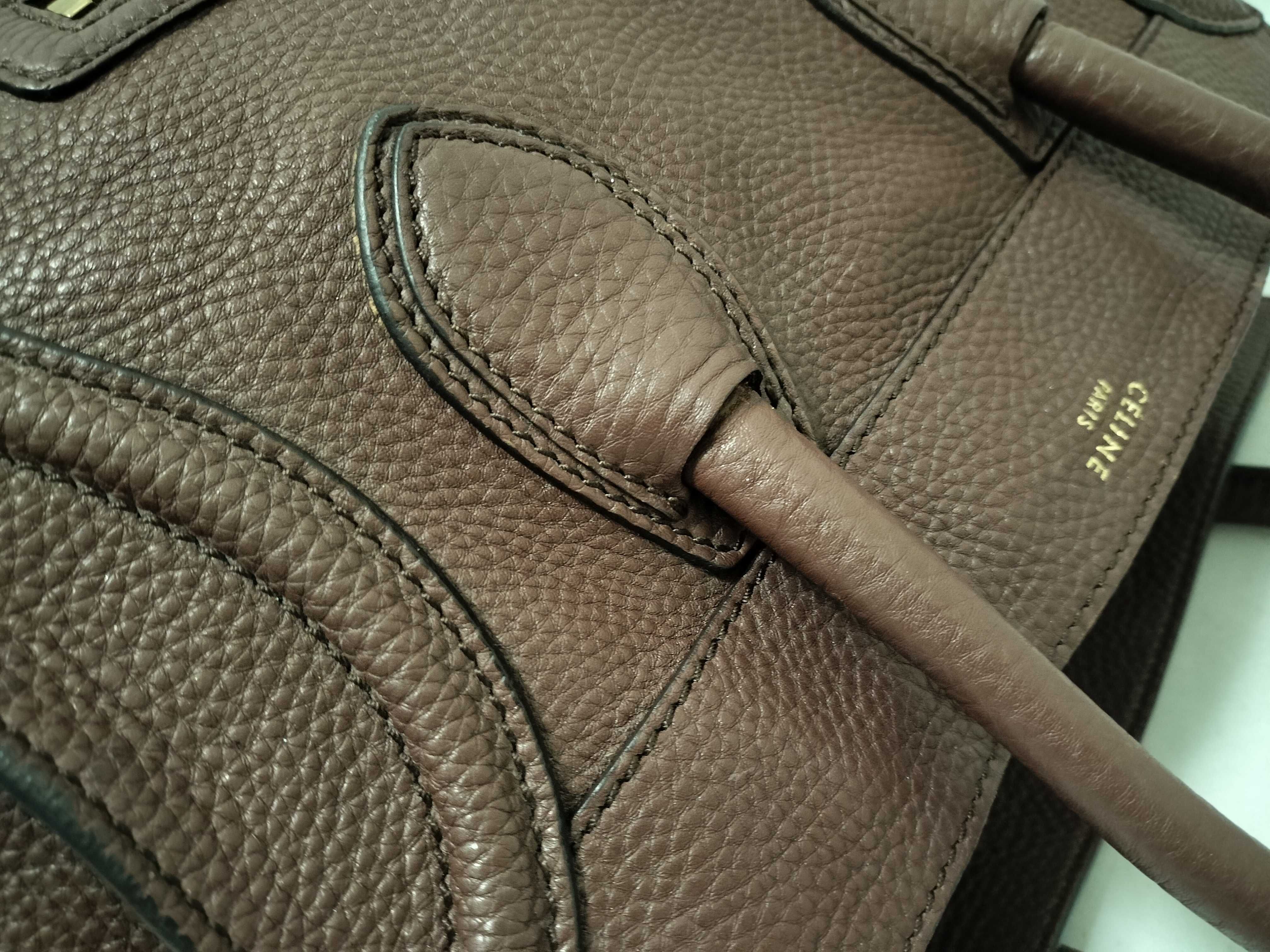 165213 Luggage Mini Shopper Tote Leather Brown Tote Bag — view 5