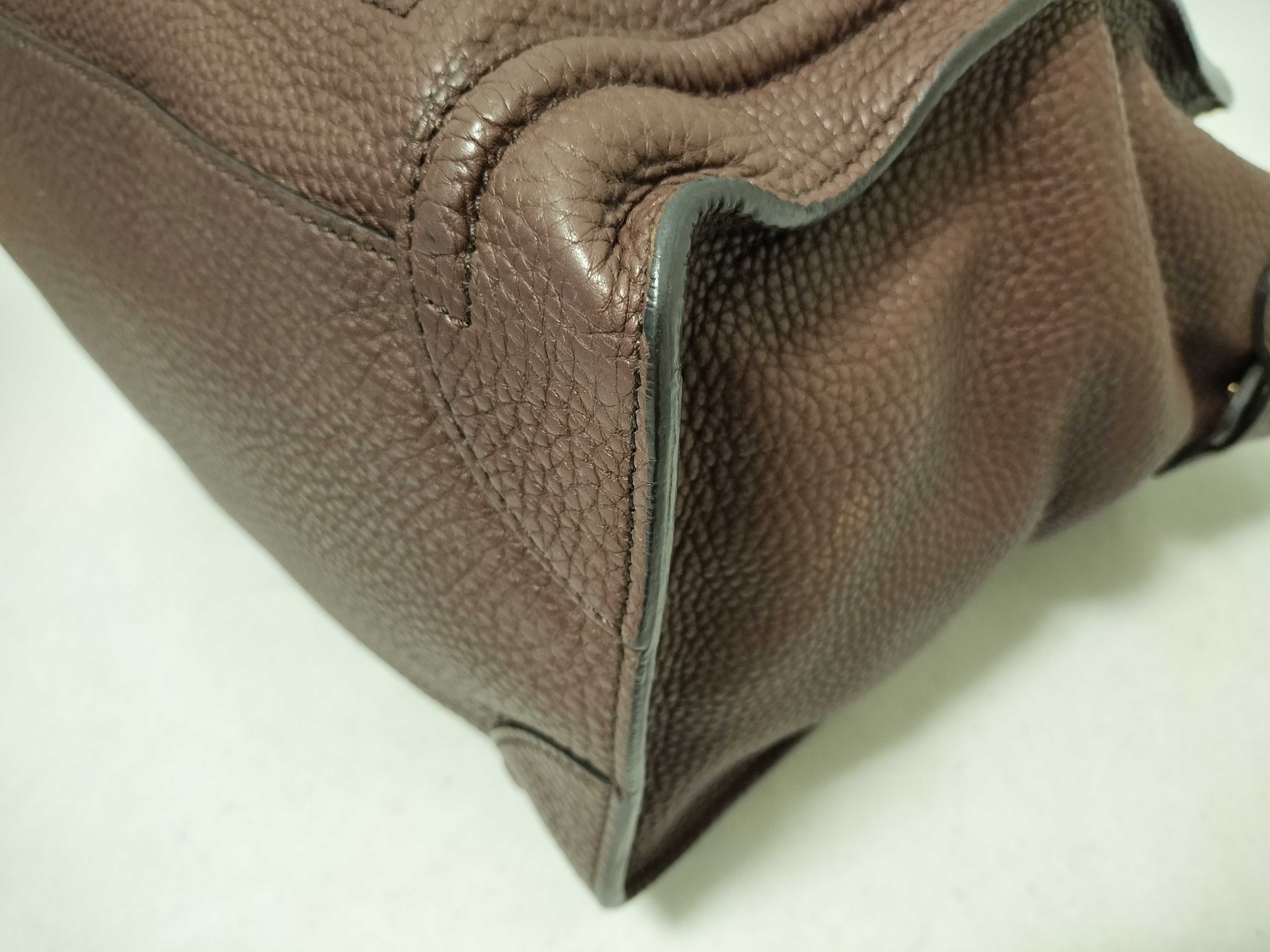 165213 Luggage Mini Shopper Tote Leather Brown Tote Bag — view 7