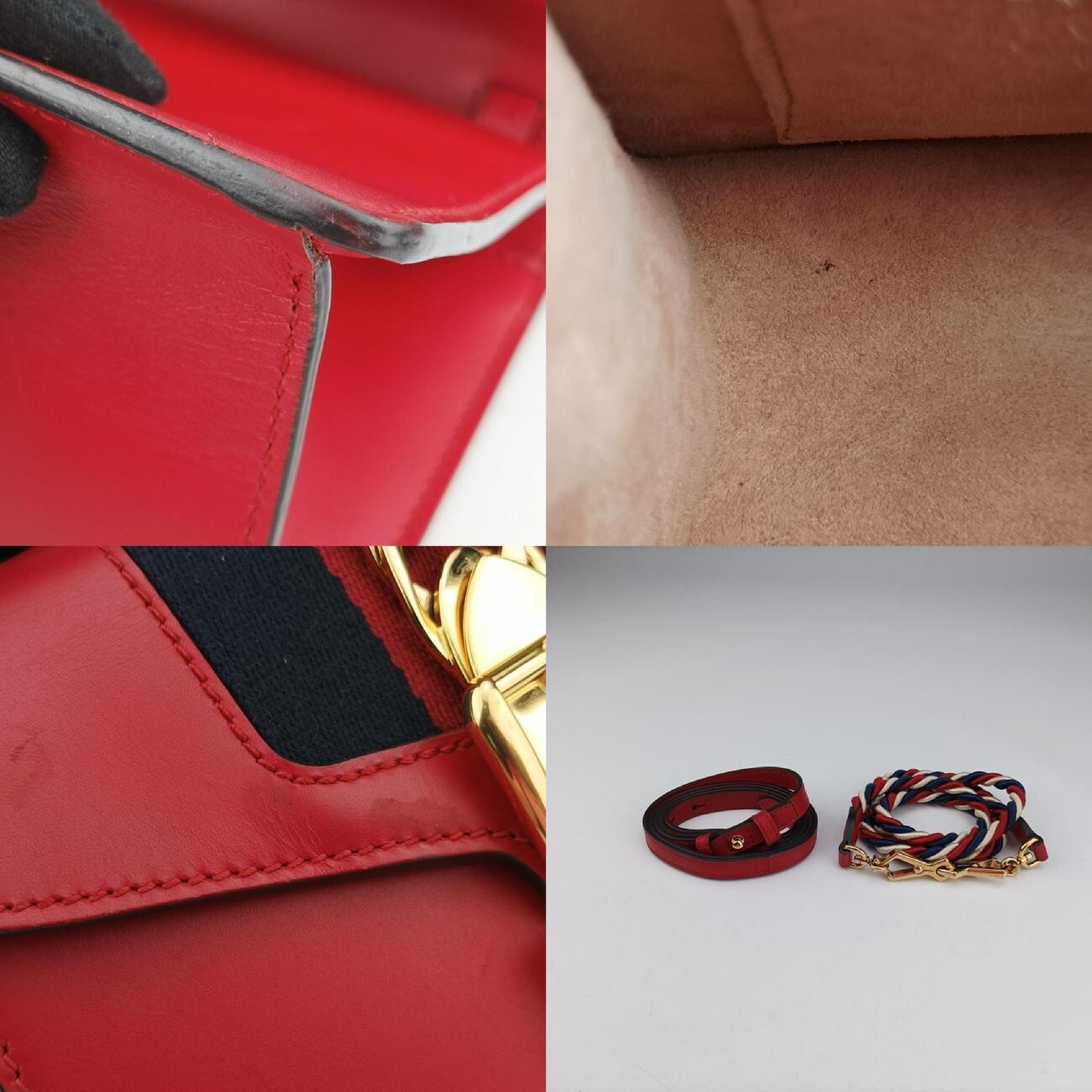 Sylvie Red Leather Shoulder Bag 470270 I021588765 — view 11