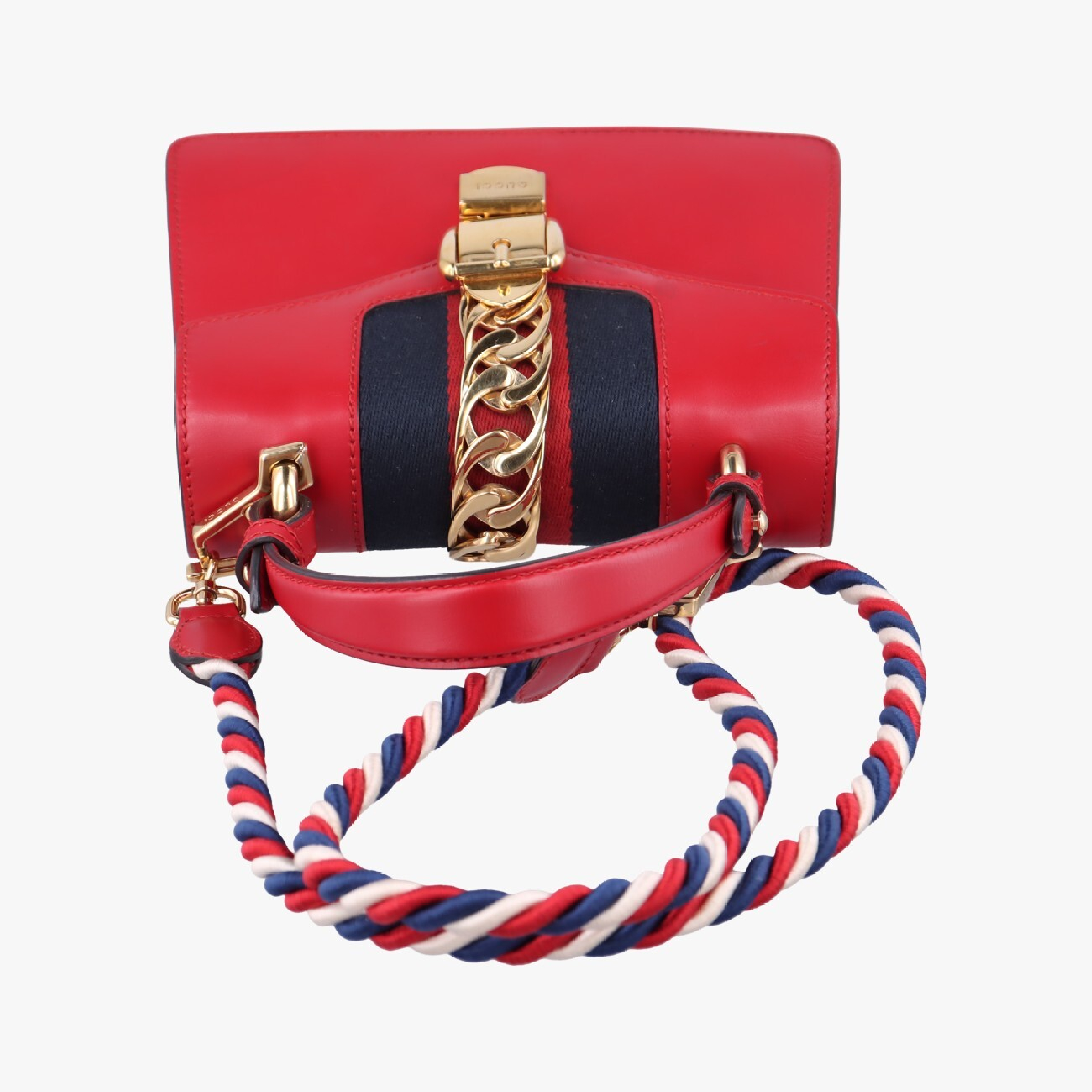 Sylvie Red Leather Shoulder Bag 470270 I021588765 — view 5