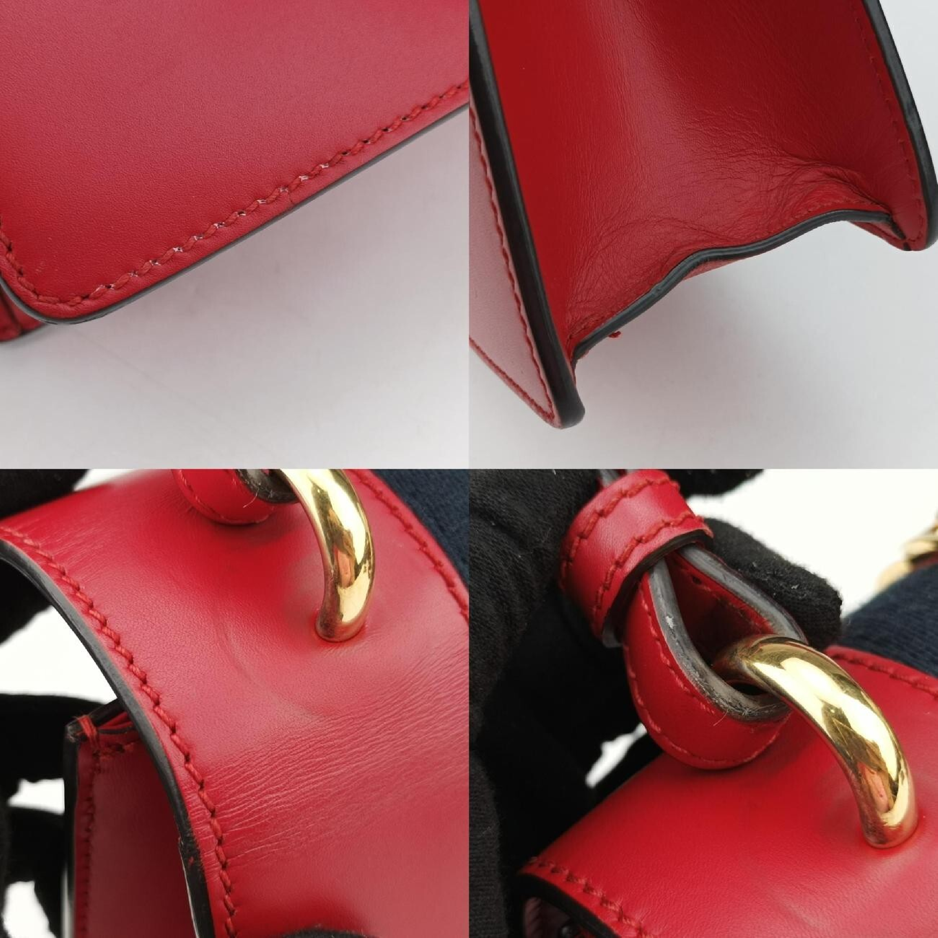 Sylvie Red Leather Shoulder Bag 470270 I021588765 — view 10