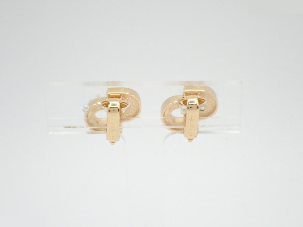 earrings, gold, rhinestones — view 2