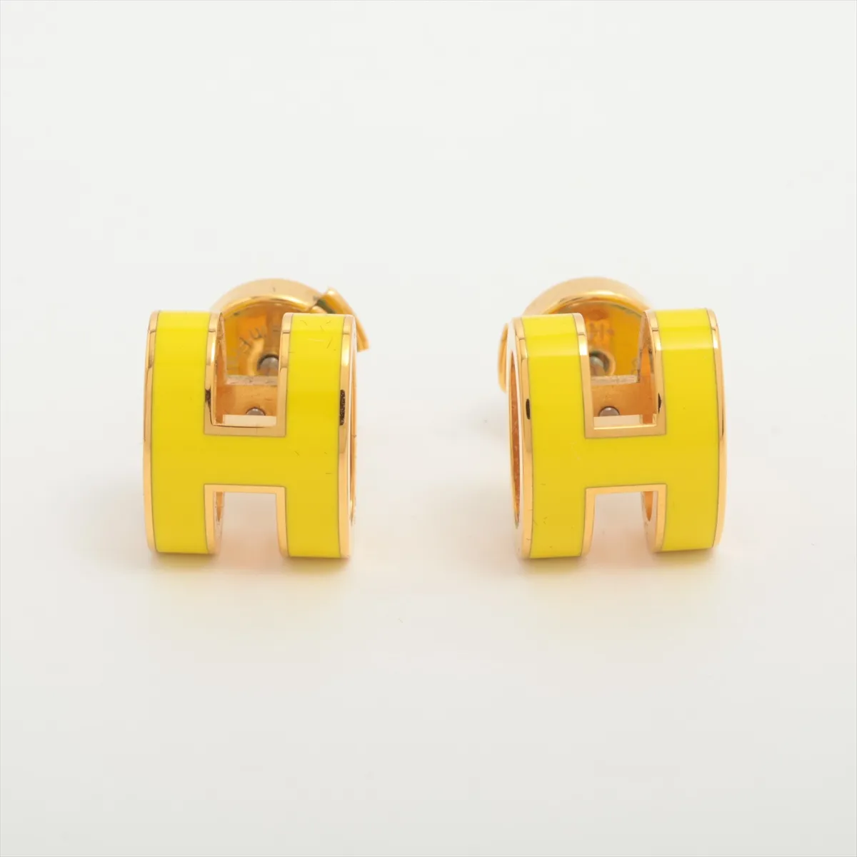 Pop H earrings (for both ears) GP Gold x Yellow — view 2