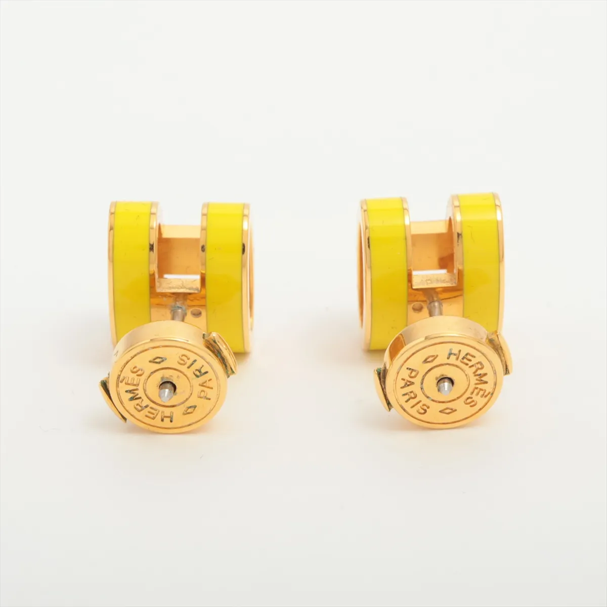 Pop H earrings (for both ears) GP Gold x Yellow — view 3