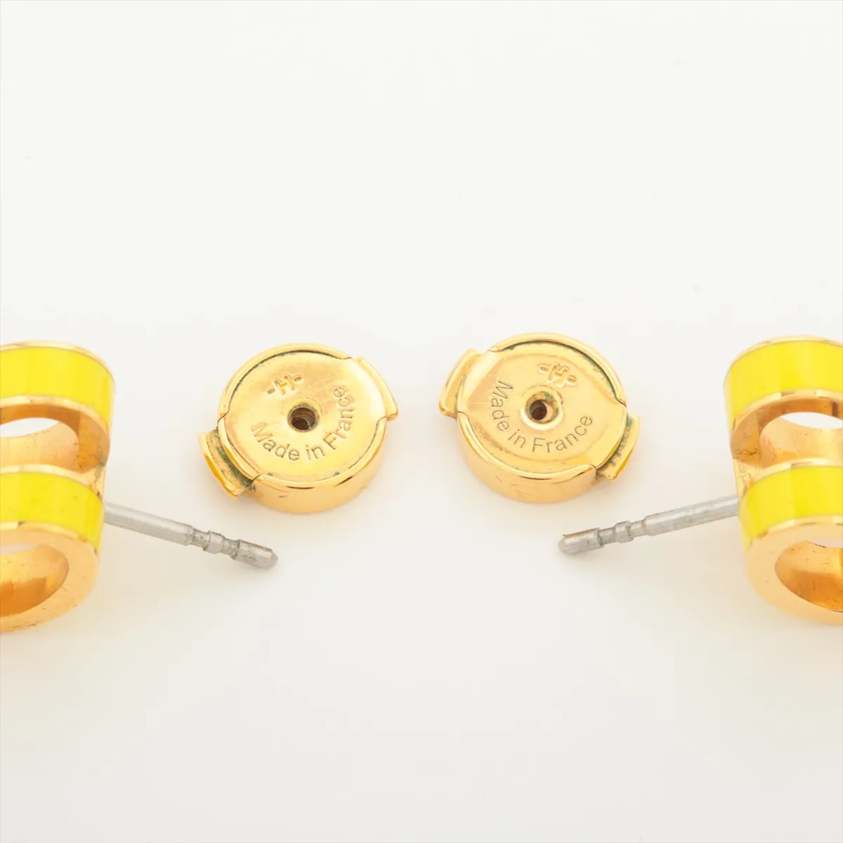 Pop H earrings (for both ears) GP Gold x Yellow — view 4