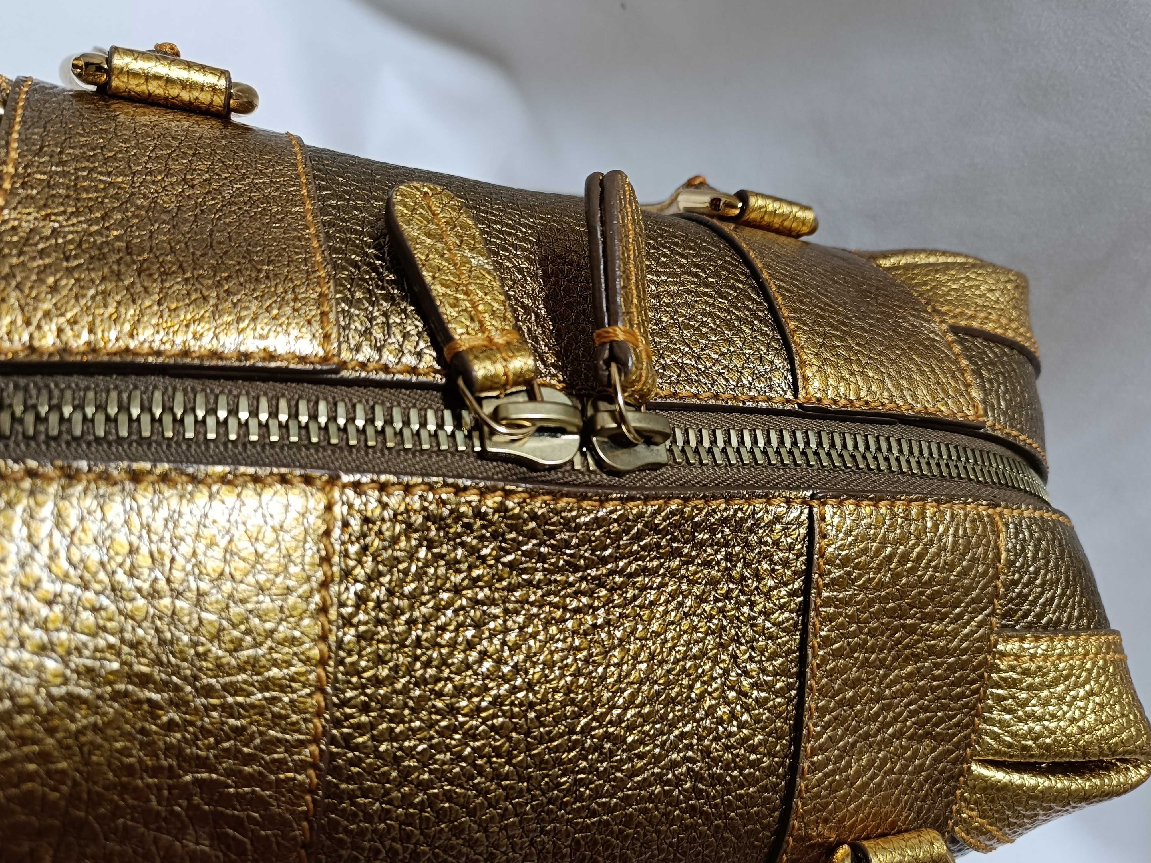 Mini Boston Bag, Gold — view 9