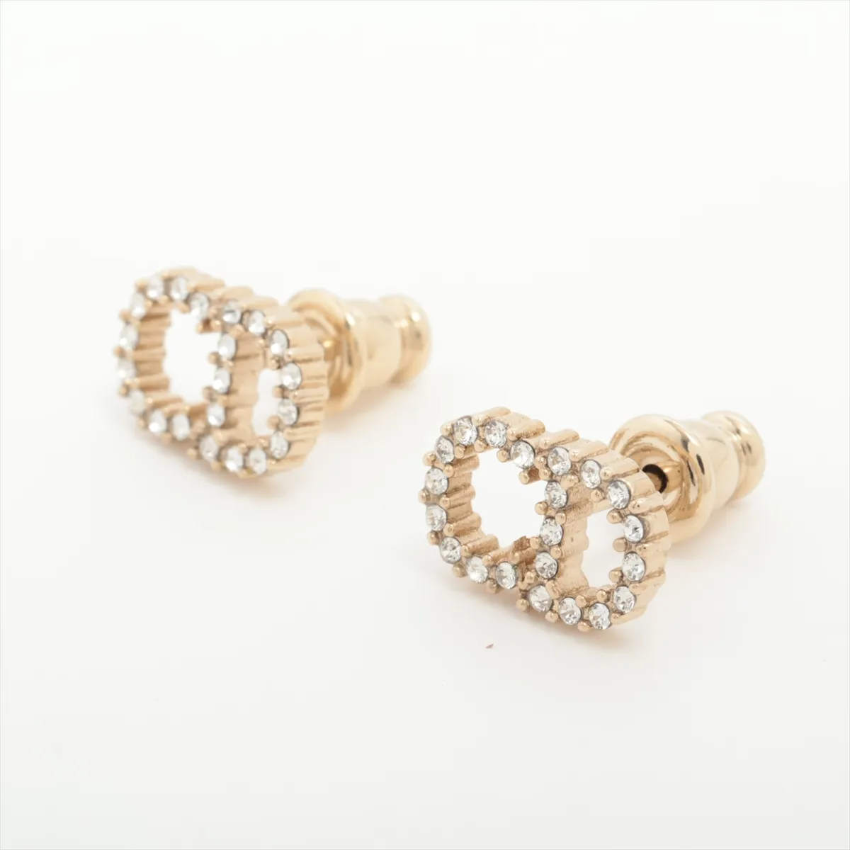 Clair D Lune earrings (for both ears), gold-plated with rhinestones. — view 3