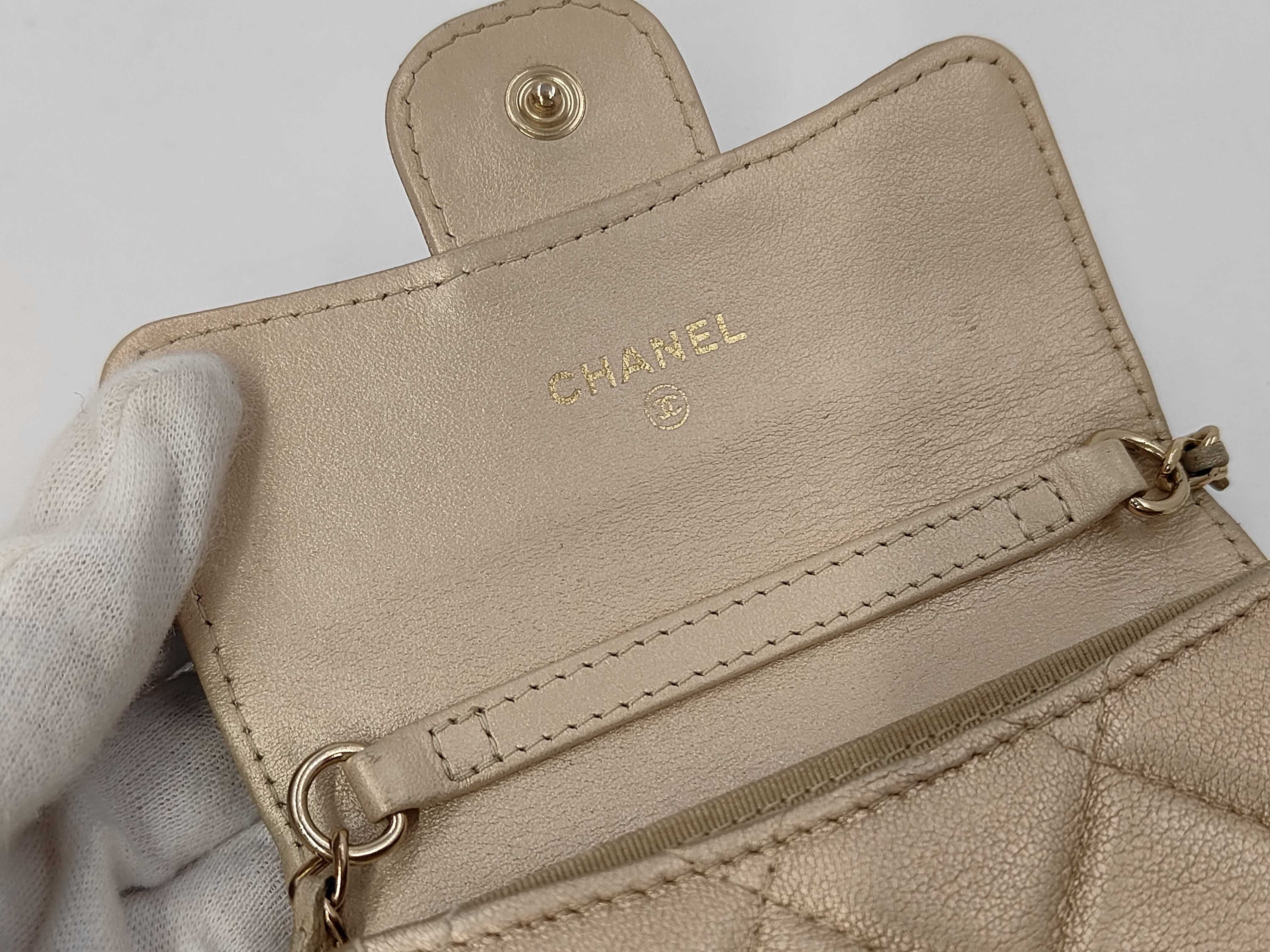 Mini Wallet Chain Shoulder Bag (Gold) — view 11