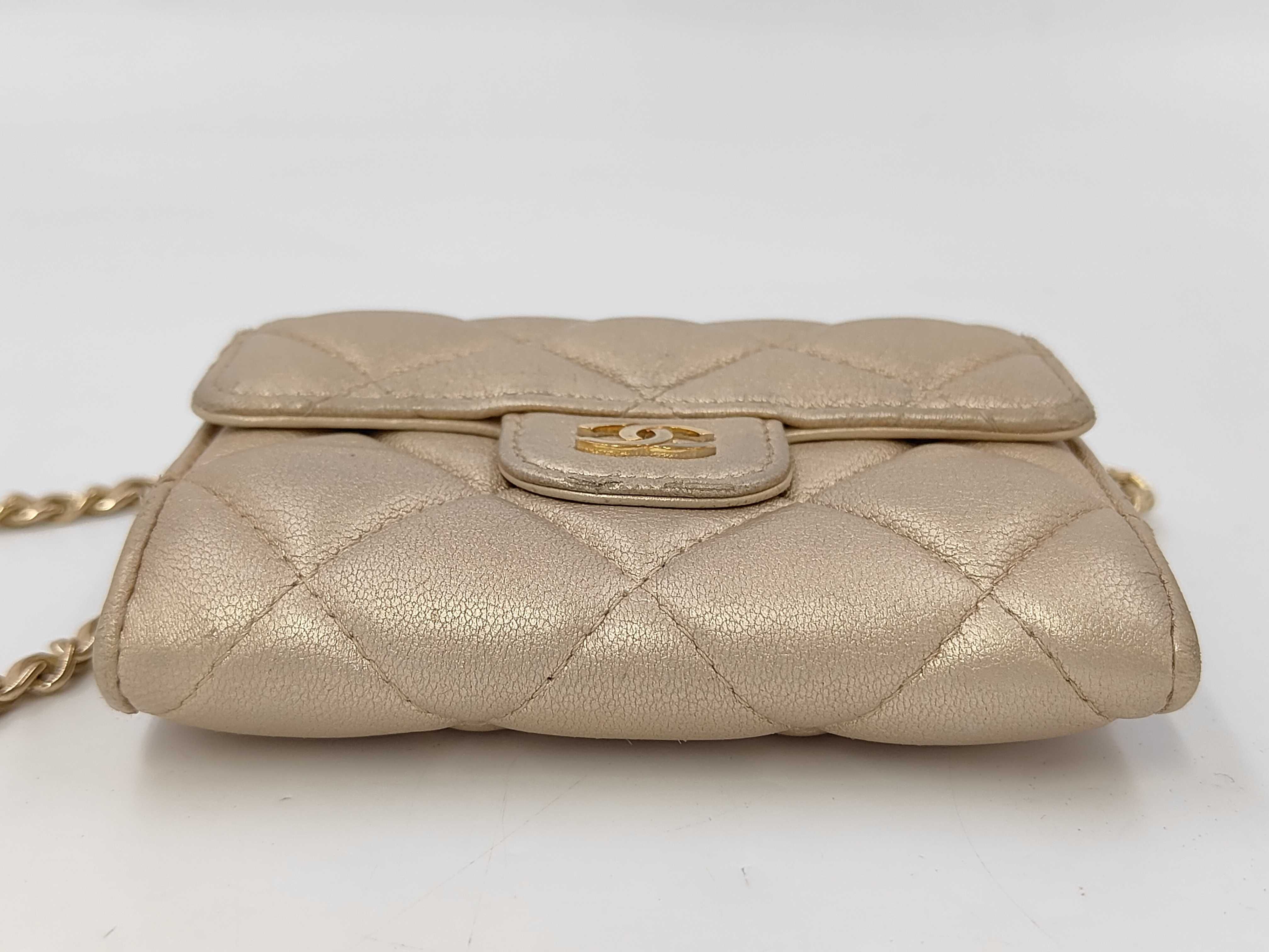 Mini Wallet Chain Shoulder Bag (Gold) — view 4