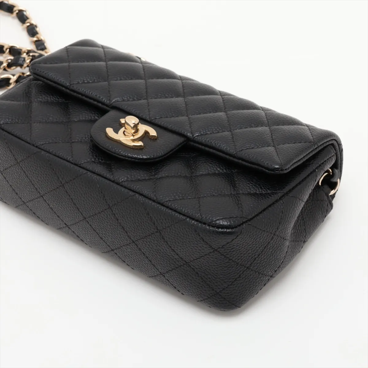 [Individually packaged] Chanel Mini Matelassé 20 Caviar Skin Single Flap Single Chain Bag Black Gold Hardware A69900 — view 3