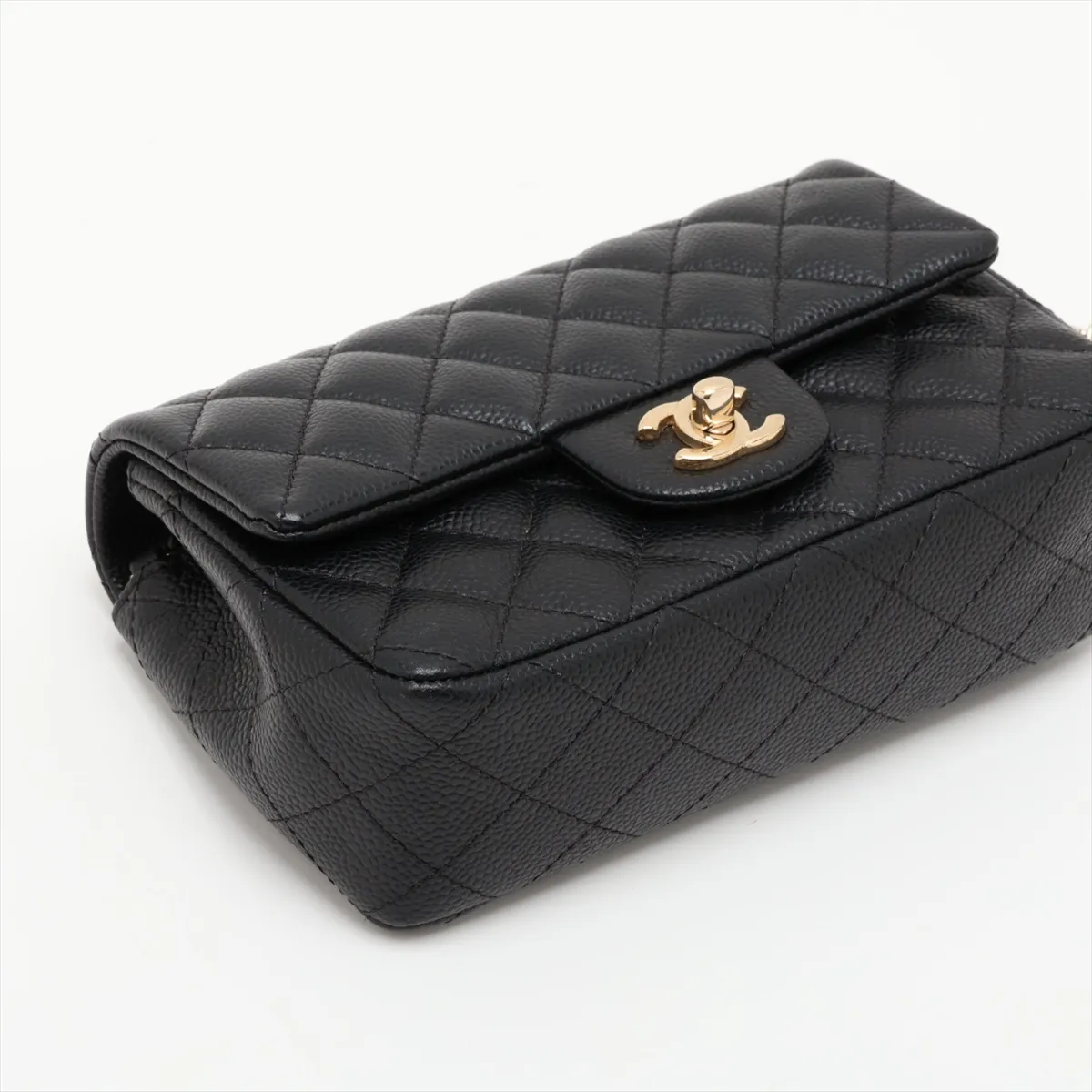 [Individually packaged] Chanel Mini Matelassé 20 Caviar Skin Single Flap Single Chain Bag Black Gold Hardware A69900 — view 4