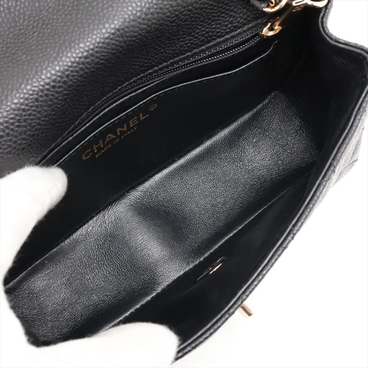 [Individually packaged] Chanel Mini Matelassé 20 Caviar Skin Single Flap Single Chain Bag Black Gold Hardware A69900 — view 6