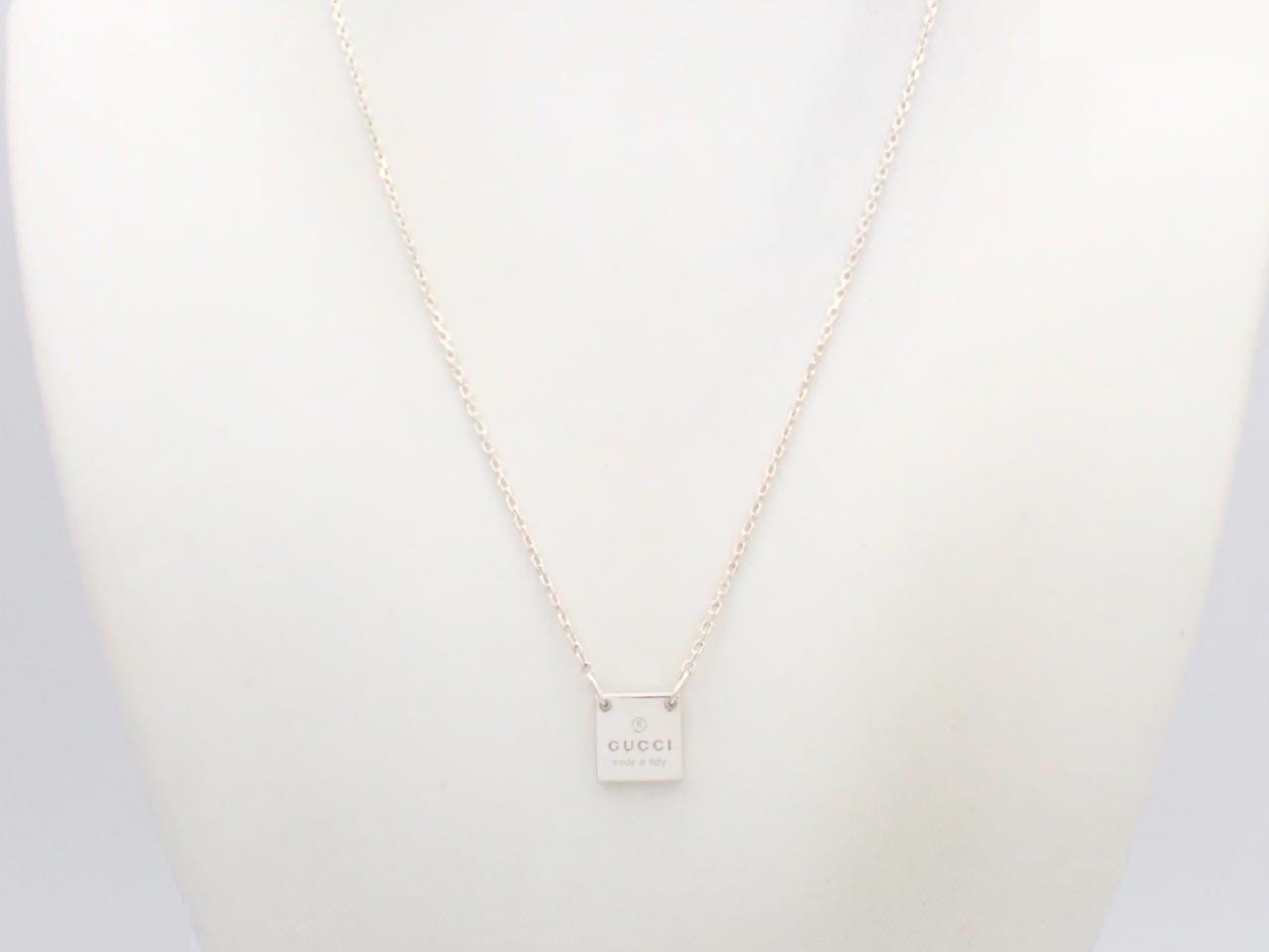 Logo plate necklace, 925 sterling silver, approximately 48cm in length, 5.8g — view 3