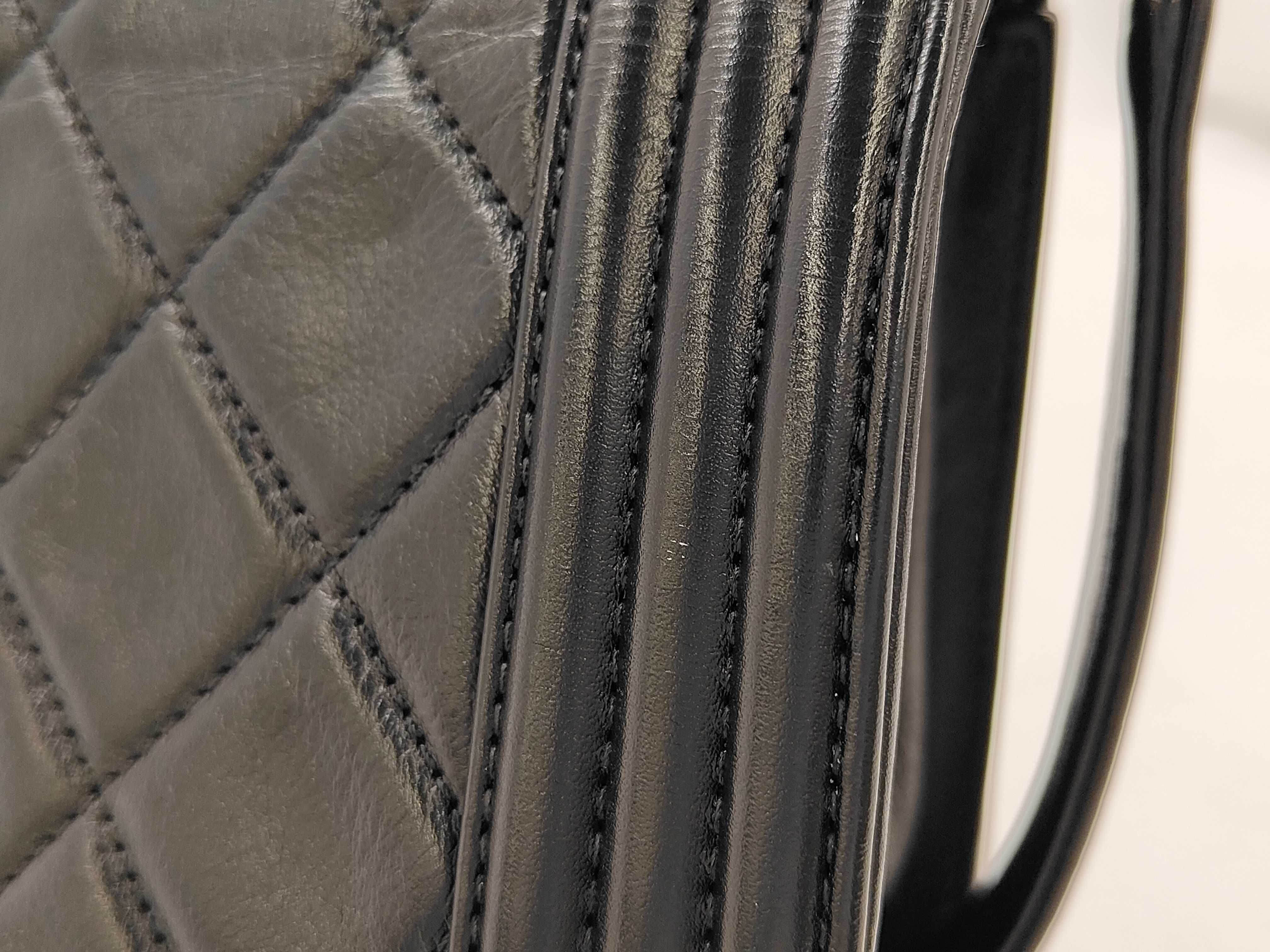 Boy Chanel 25 Gunmetal Hardware Chain Shoulder Bag Black (Serial Number 19) — view 13