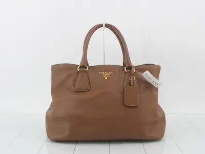2-way handbag, Vitello Daino, brown leather