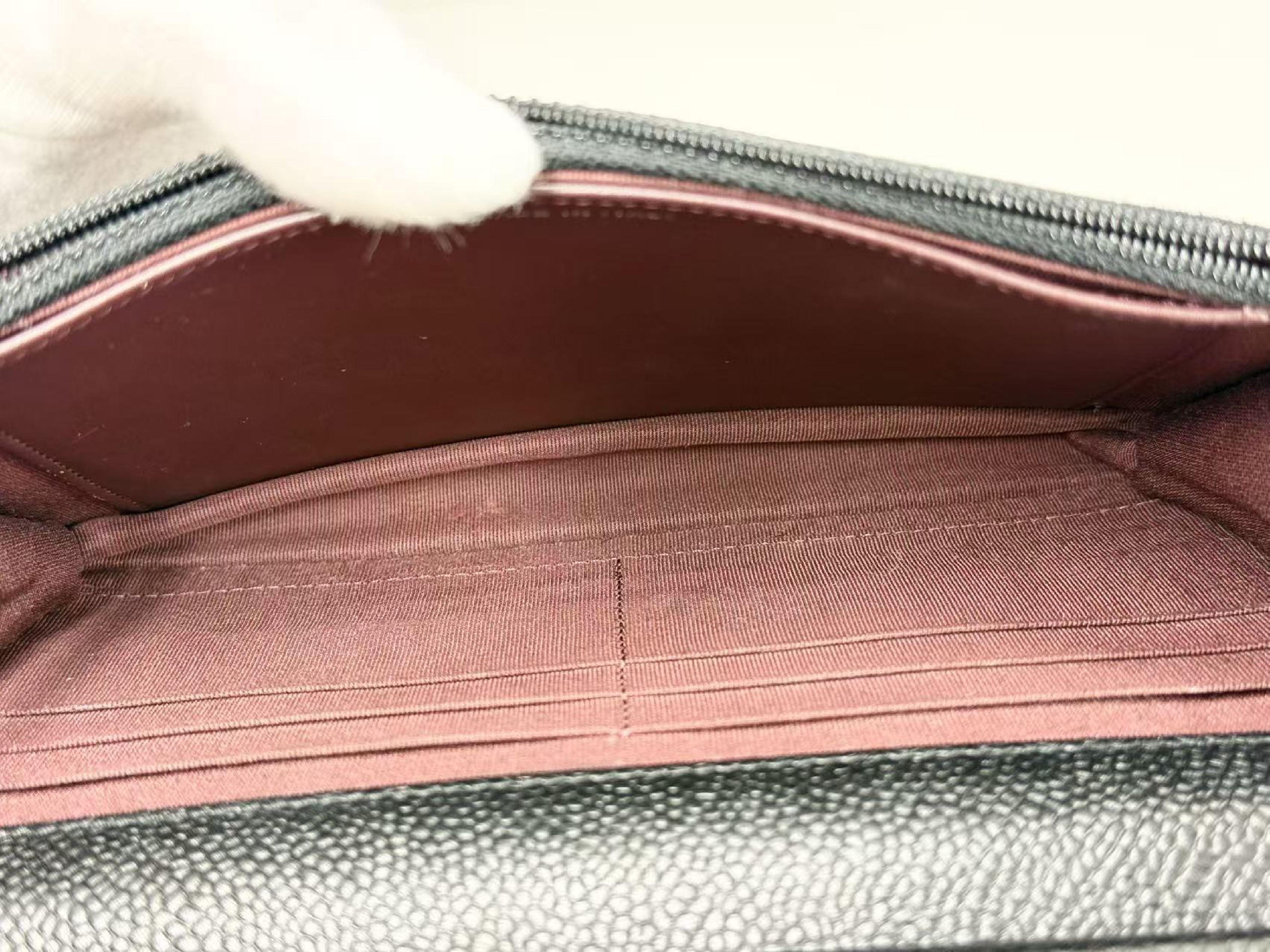 Black Caviar Skin Matelassé Shoulder Bag, WOC, Approx. 19cm W, Serial Number 25-series, Silver Hardware, Includes Dust Bag and Seal, Excellent Condition (AB) — view 15