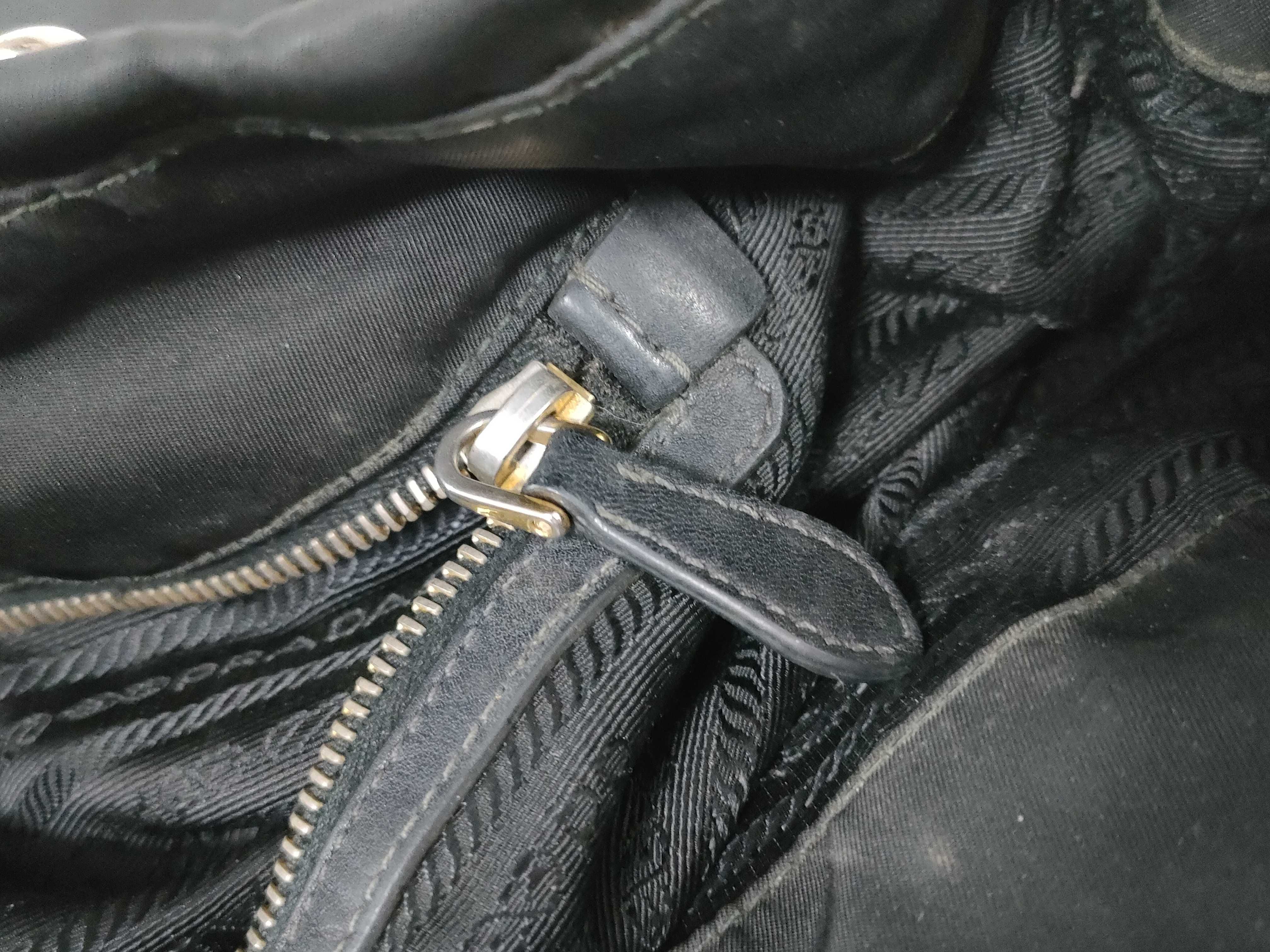 nylon tote bag, black with gold hardware. — view 11