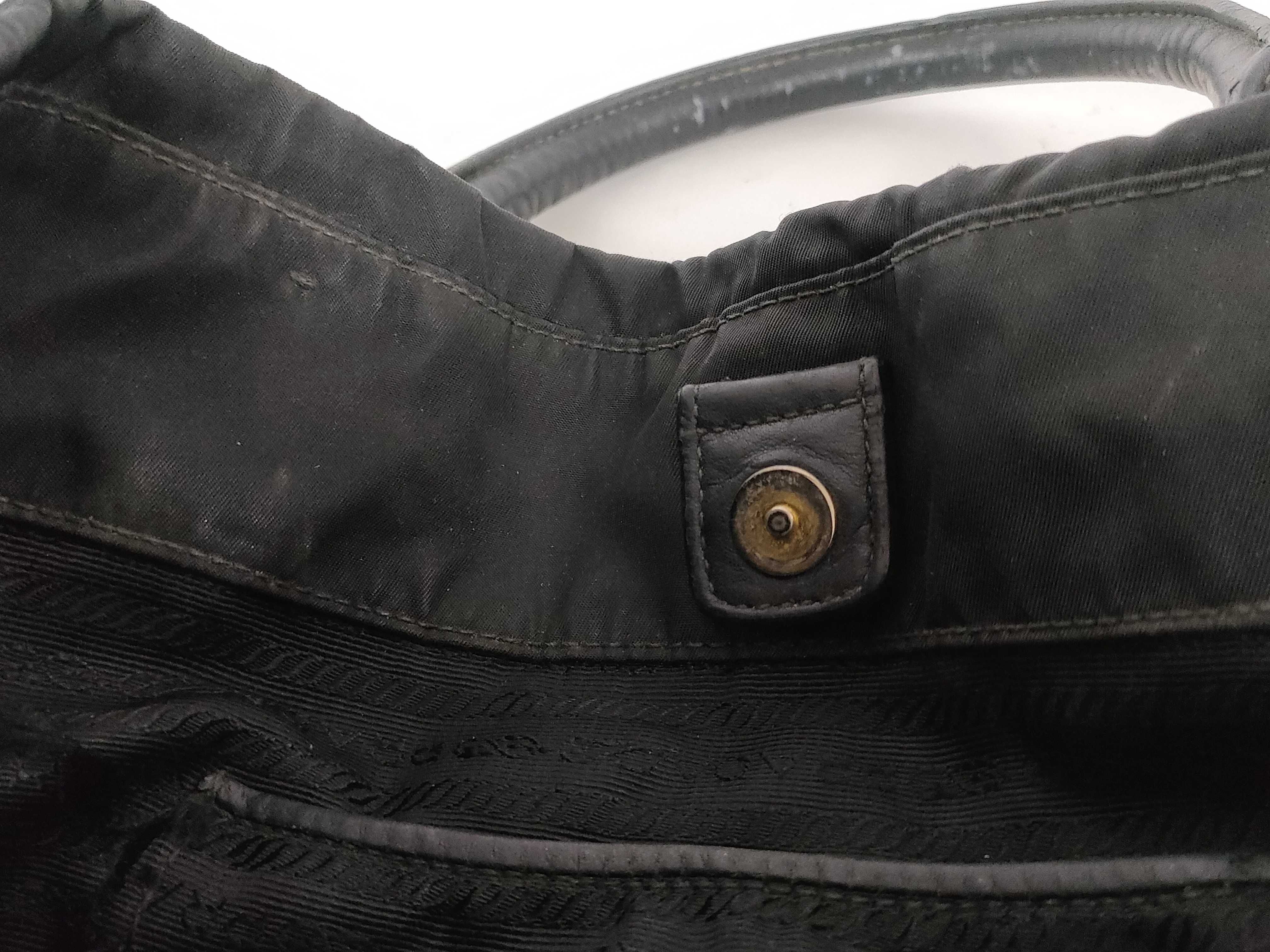 nylon tote bag, black with gold hardware. — view 13