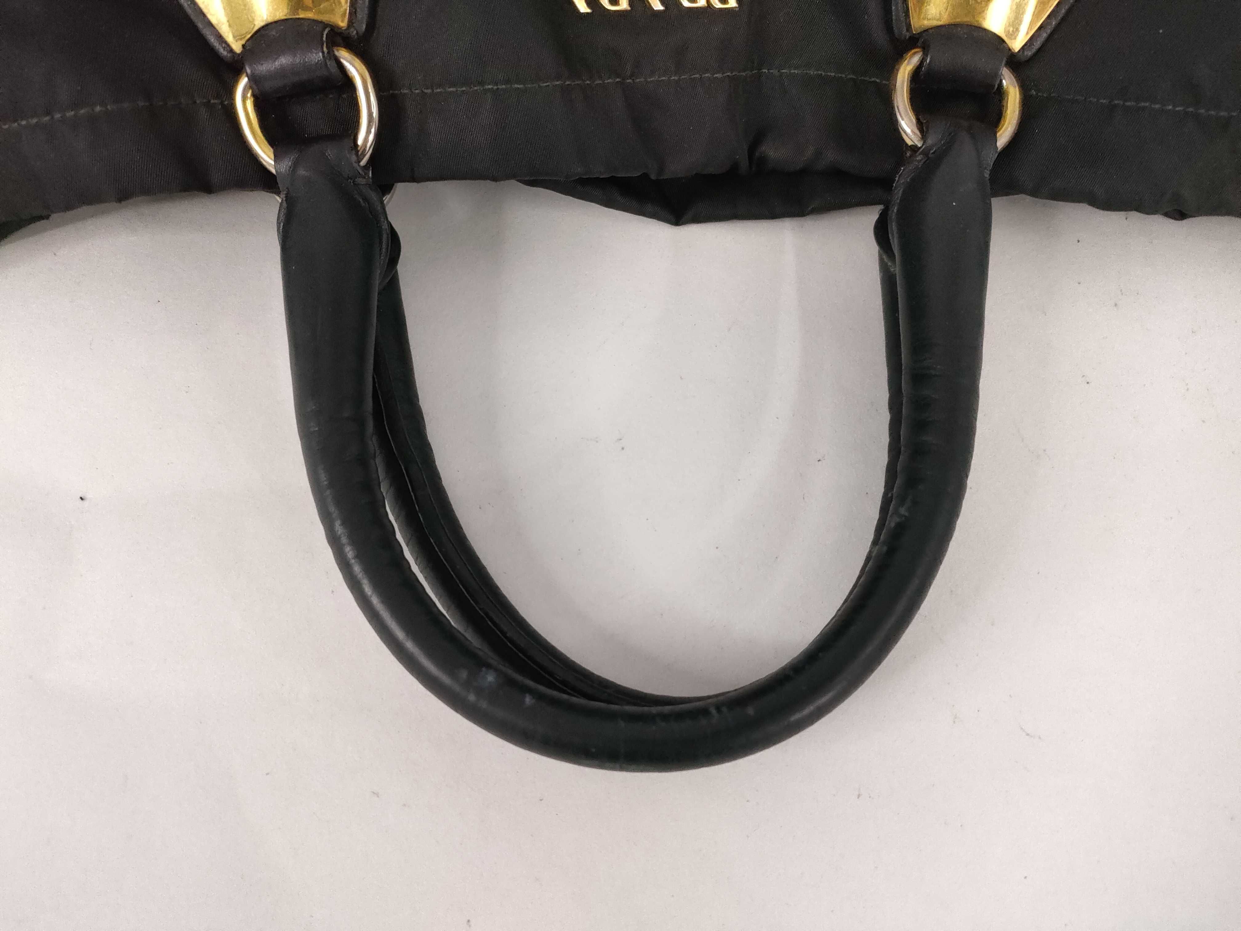 nylon tote bag, black with gold hardware. — view 3