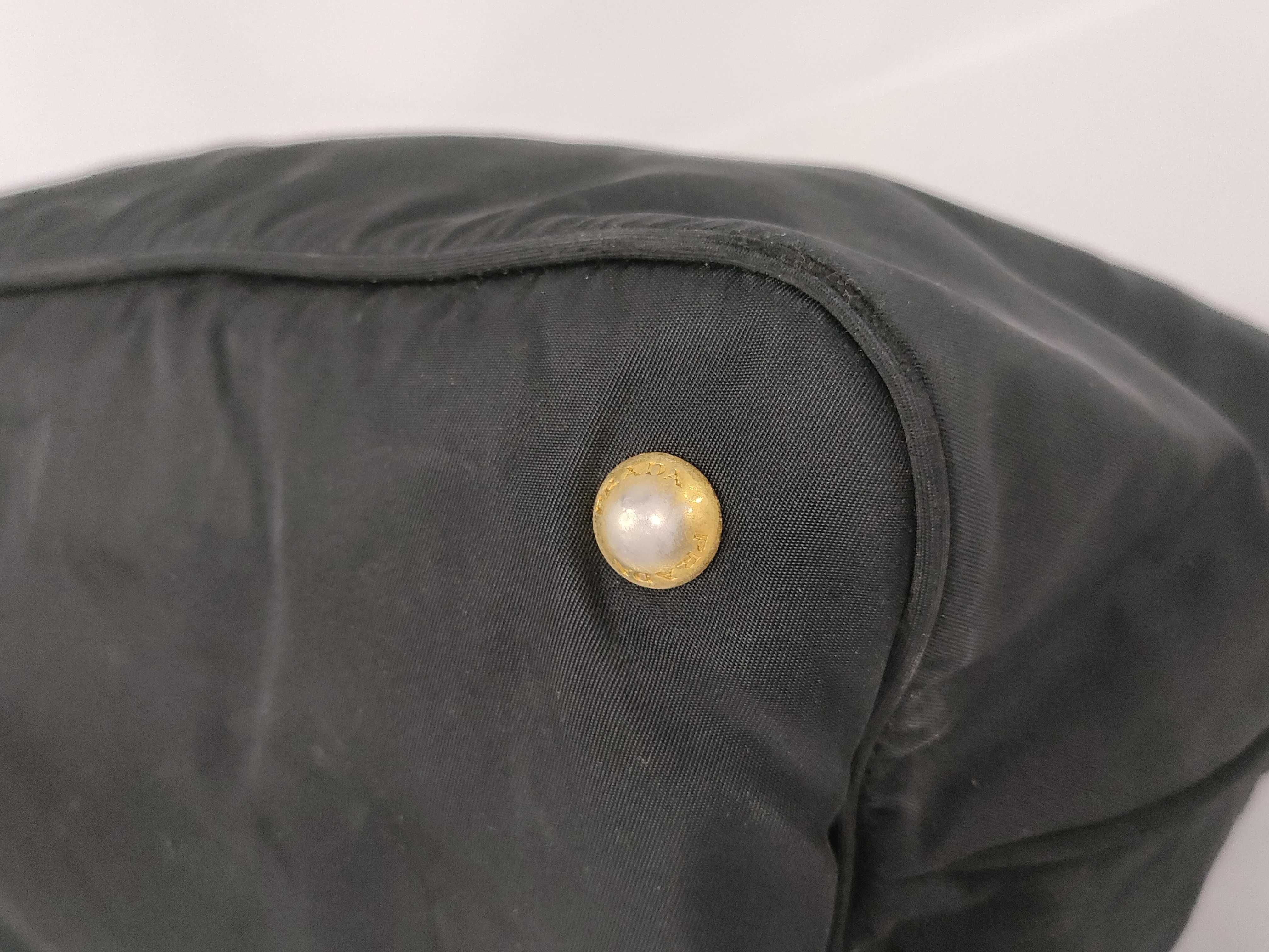 nylon tote bag, black with gold hardware. — view 6
