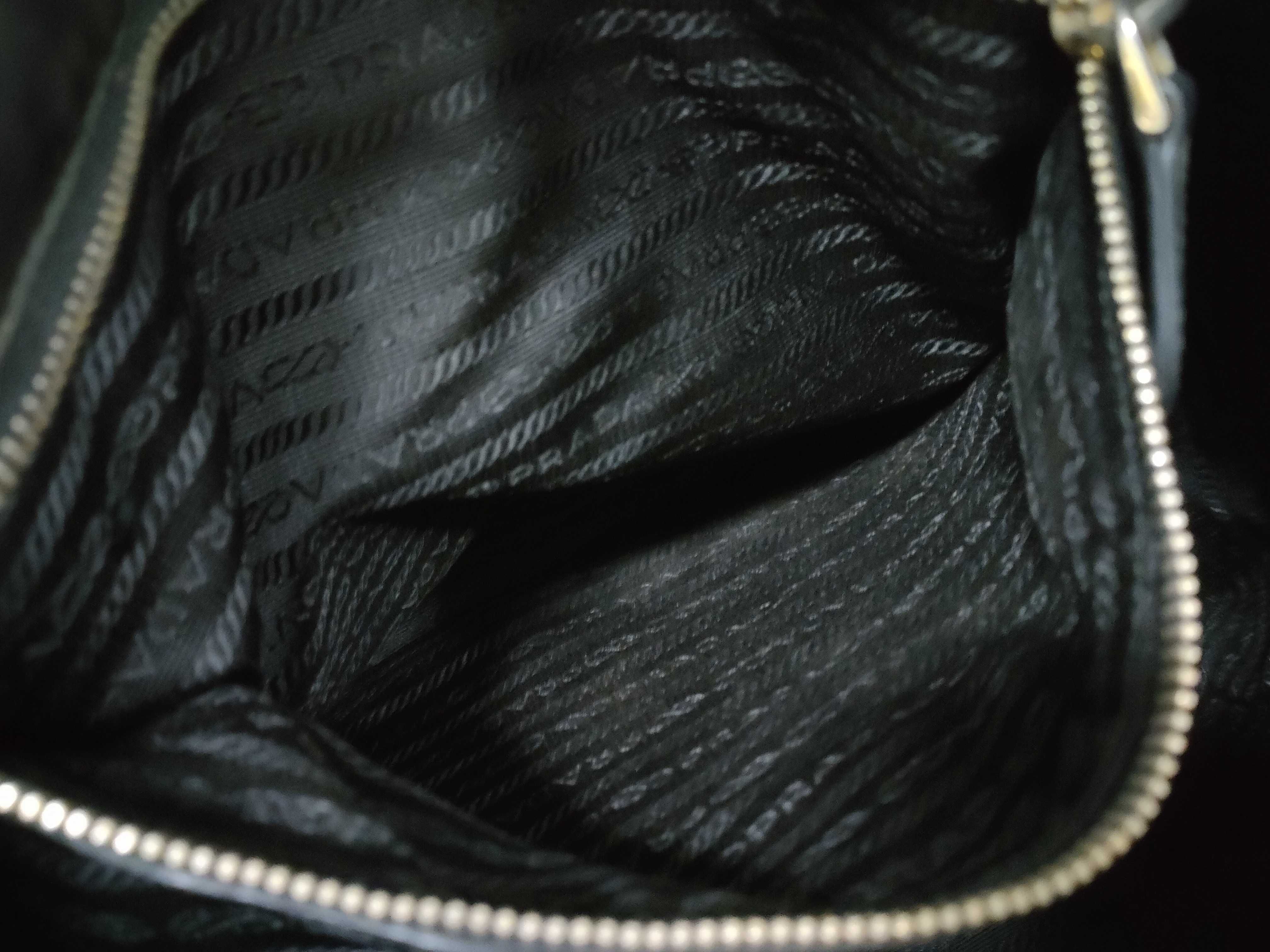 nylon tote bag, black with gold hardware. — view 9