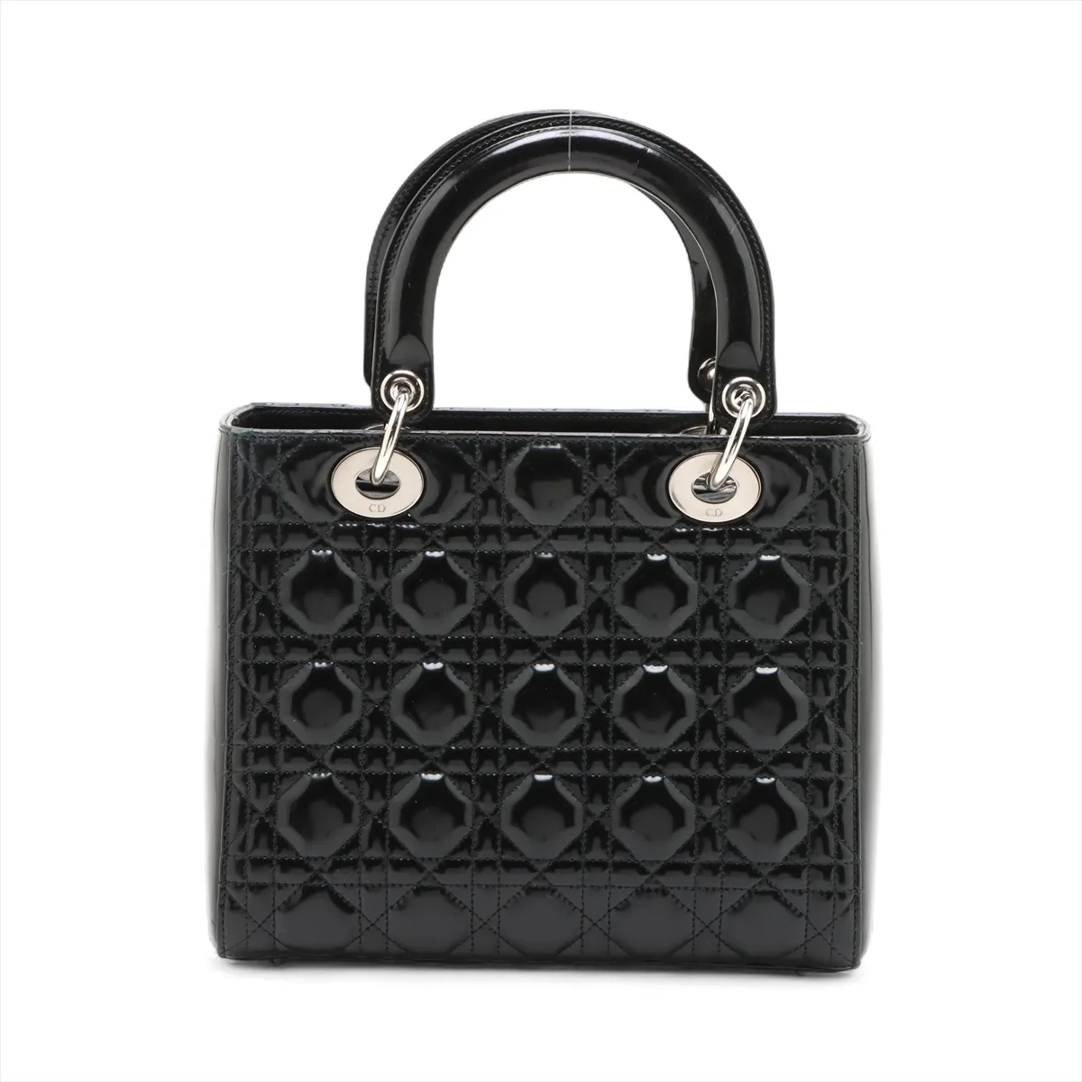 Cannage Lady Dior Patent Leather 2WAY Handbag Black — view 2