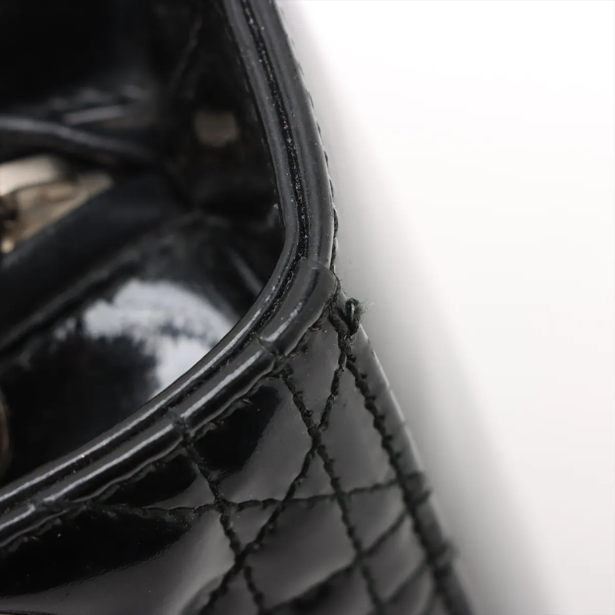 Cannage Lady Dior Patent Leather 2WAY Handbag Black — view 11