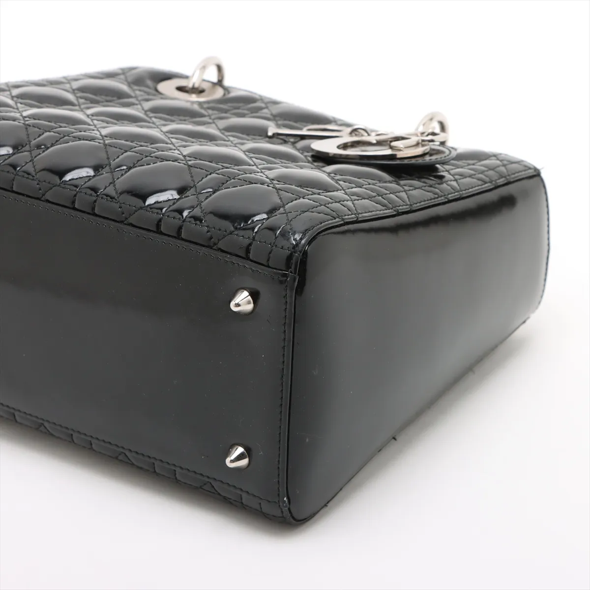 Cannage Lady Dior Patent Leather 2WAY Handbag Black — view 3