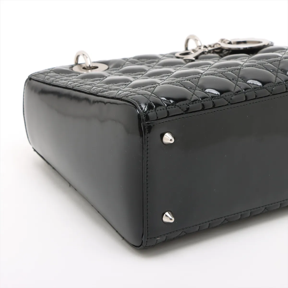 Cannage Lady Dior Patent Leather 2WAY Handbag Black — view 4