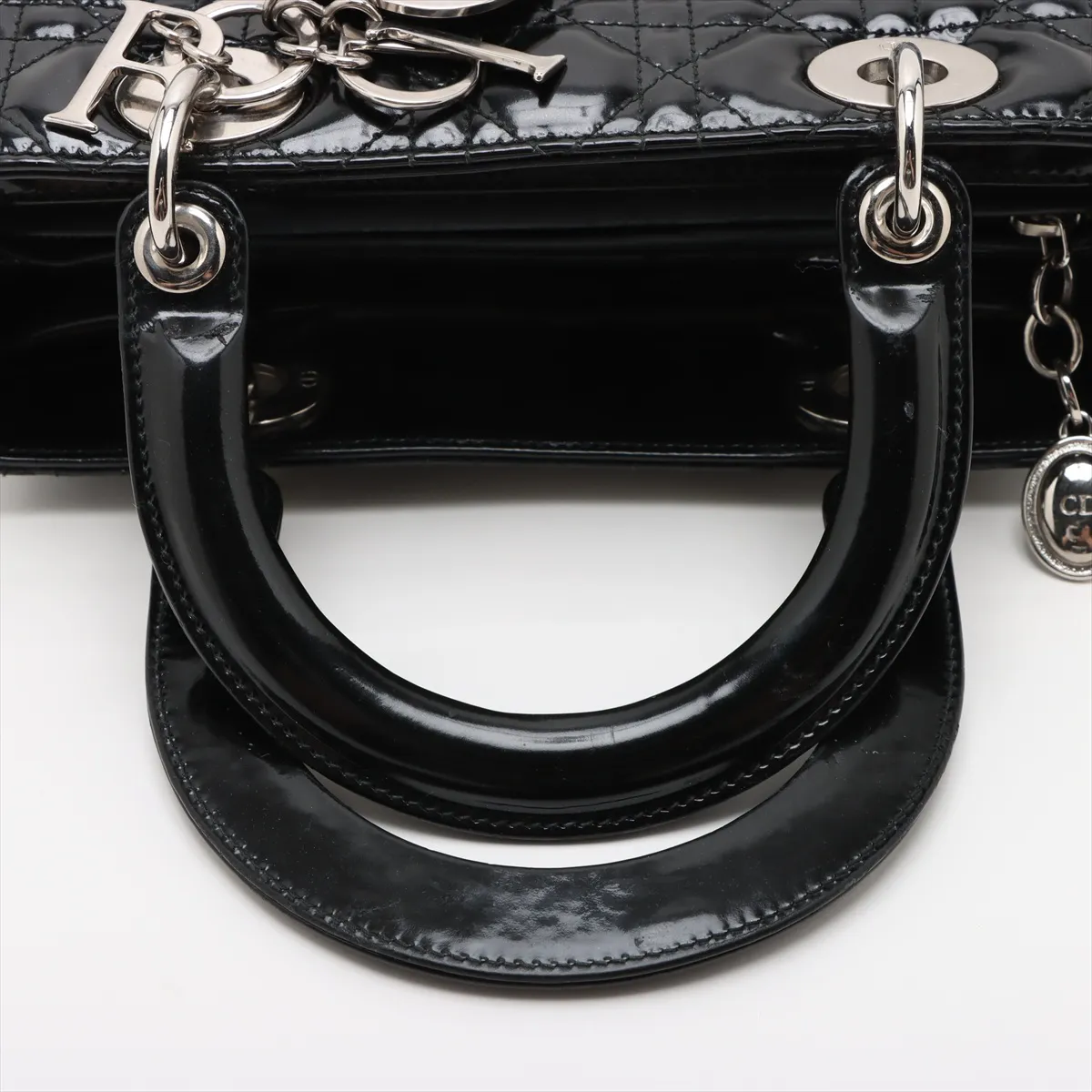 Cannage Lady Dior Patent Leather 2WAY Handbag Black — view 5