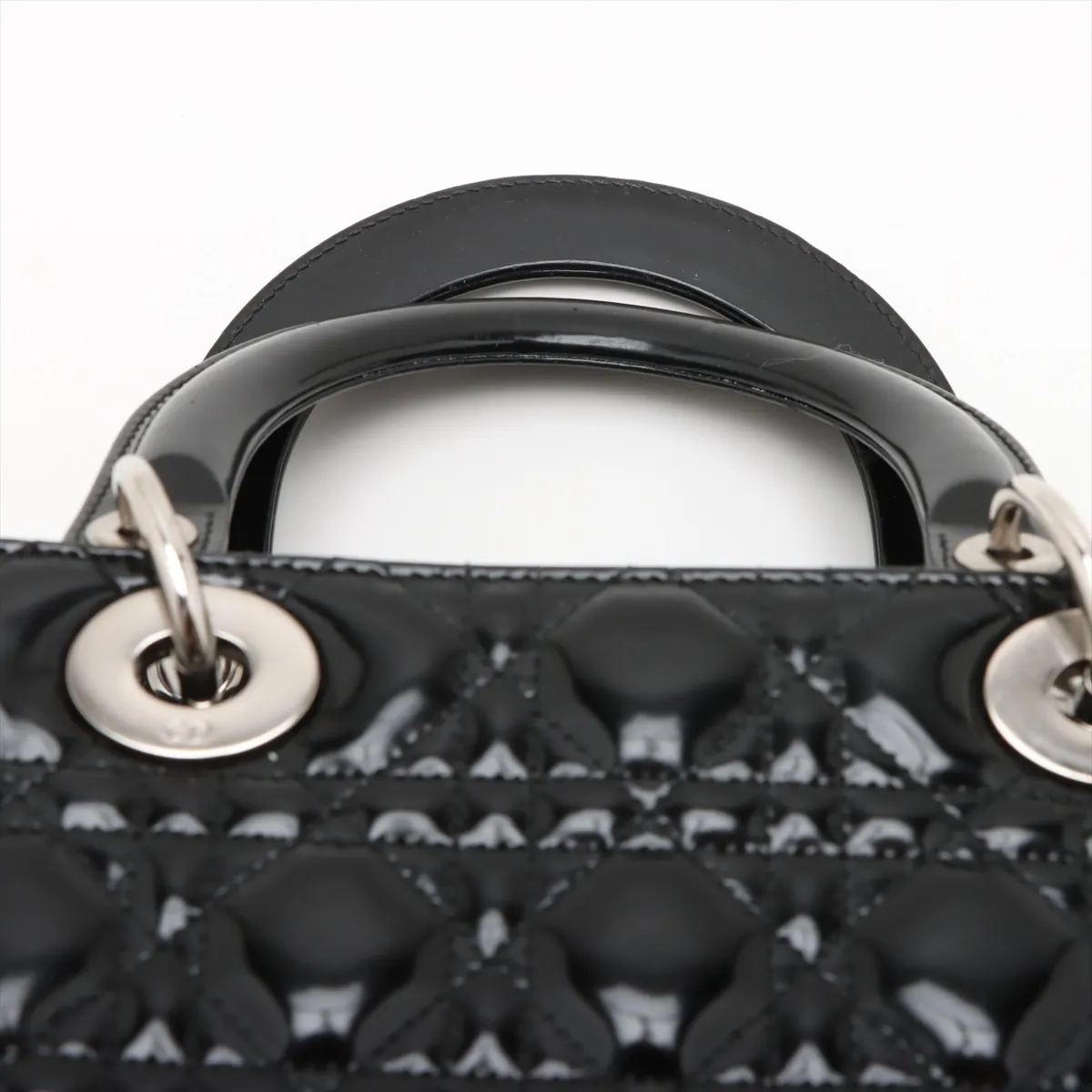 Cannage Lady Dior Patent Leather 2WAY Handbag Black — view 6