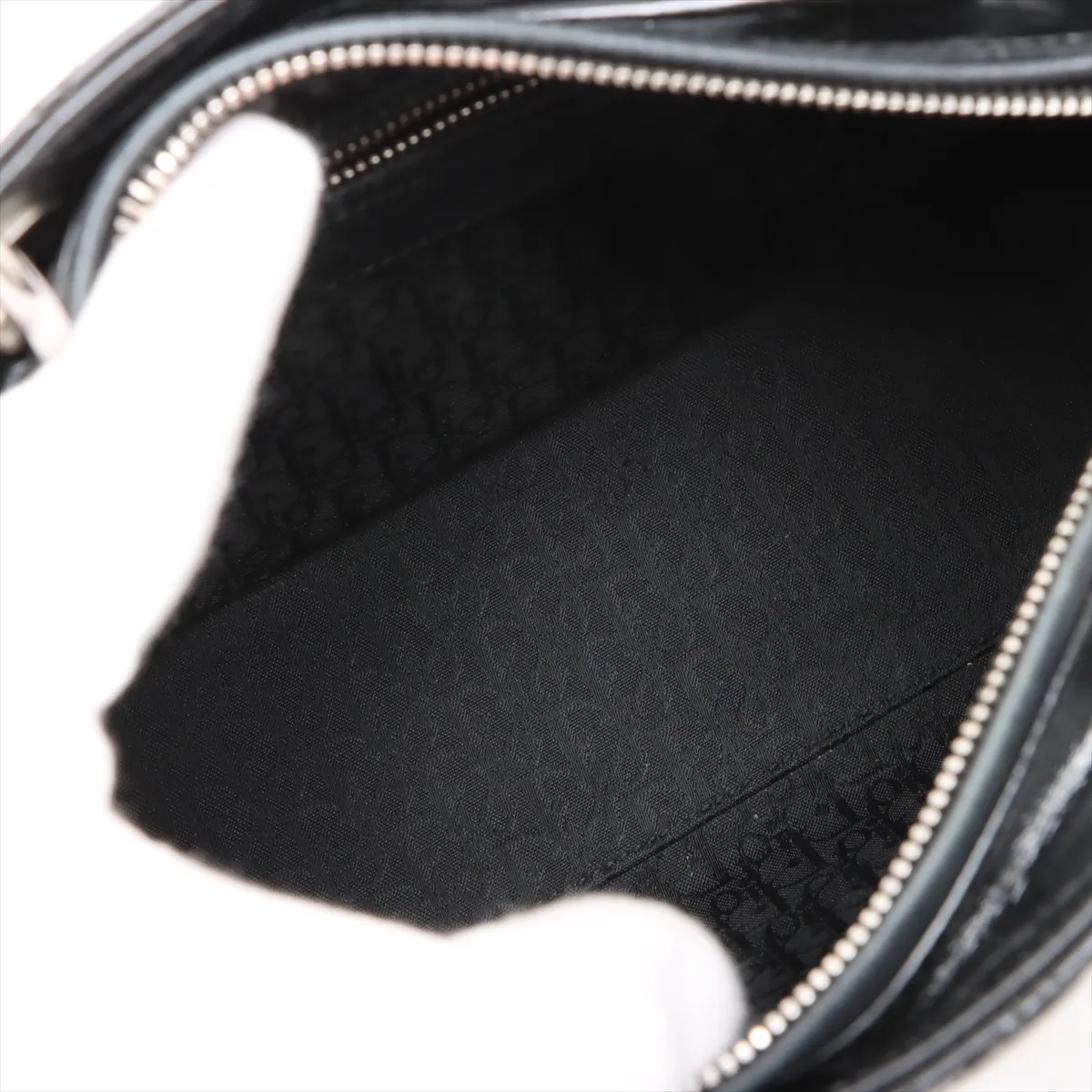 Cannage Lady Dior Patent Leather 2WAY Handbag Black — view 8