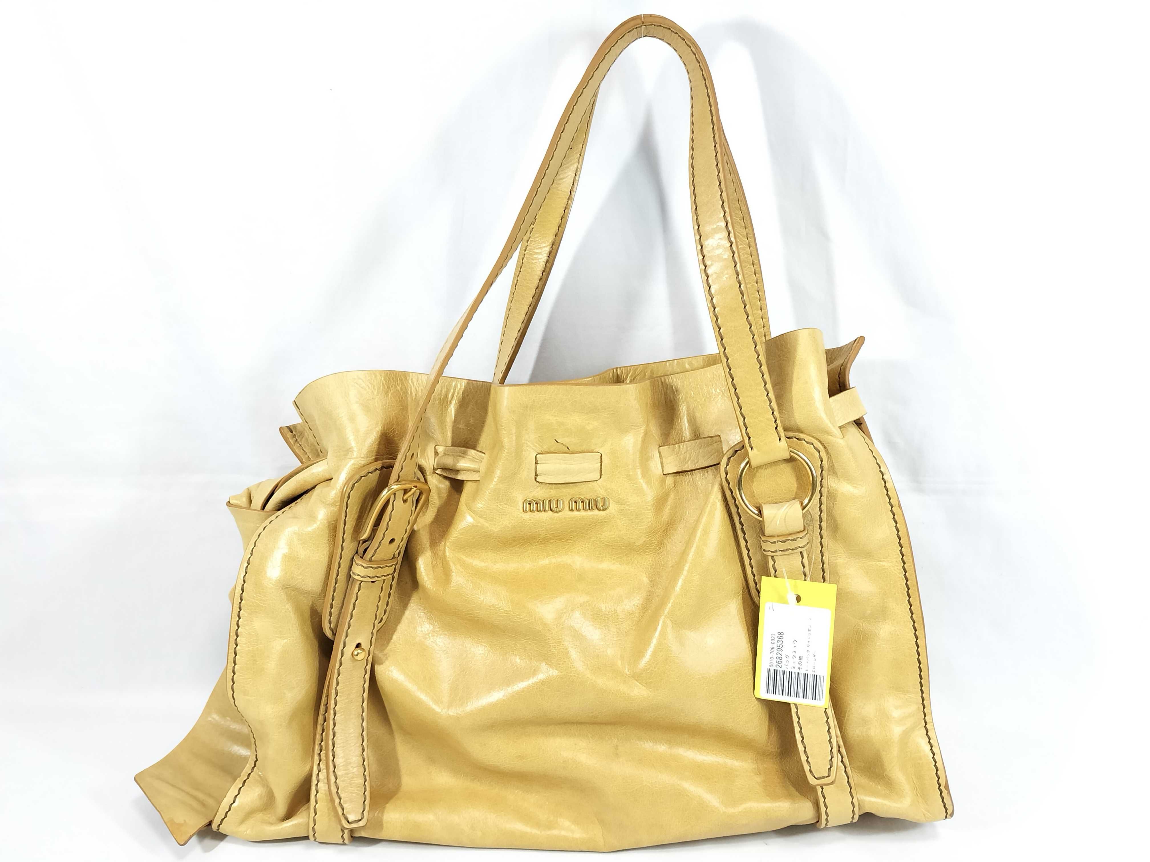 tote bag with side ribbon, yellow leather tote bag