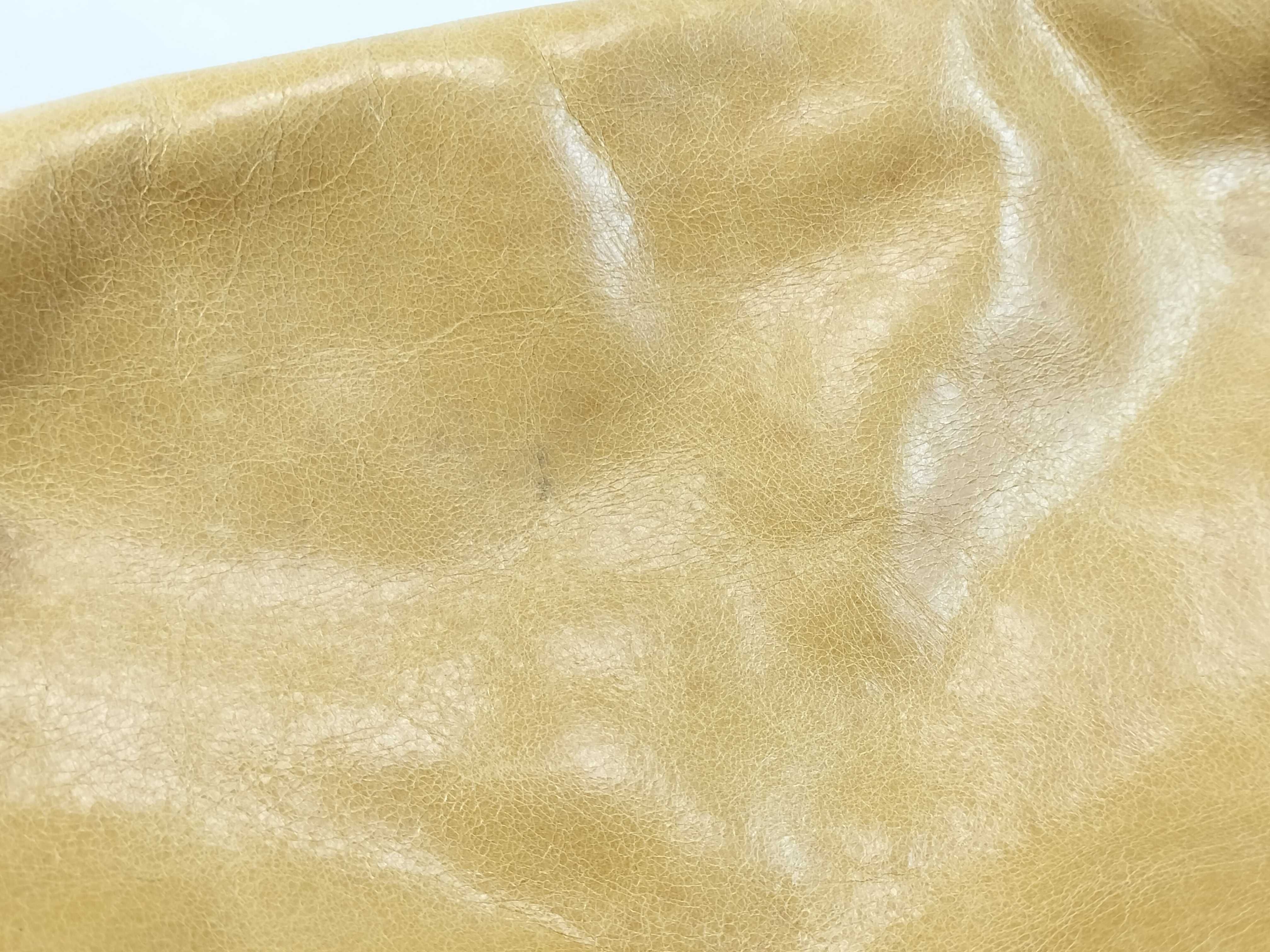 tote bag with side ribbon, yellow leather tote bag — view 13