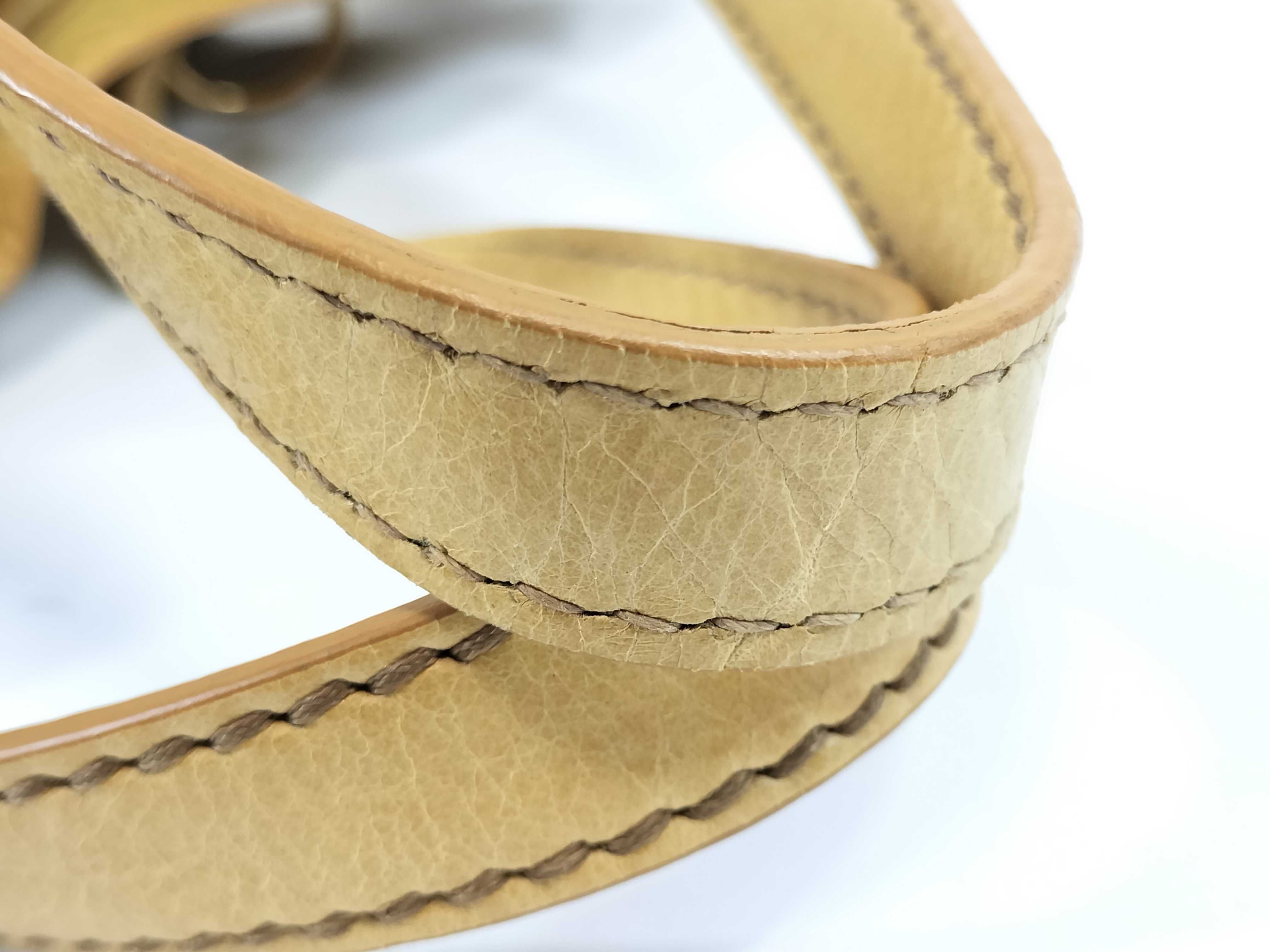 tote bag with side ribbon, yellow leather tote bag — view 4