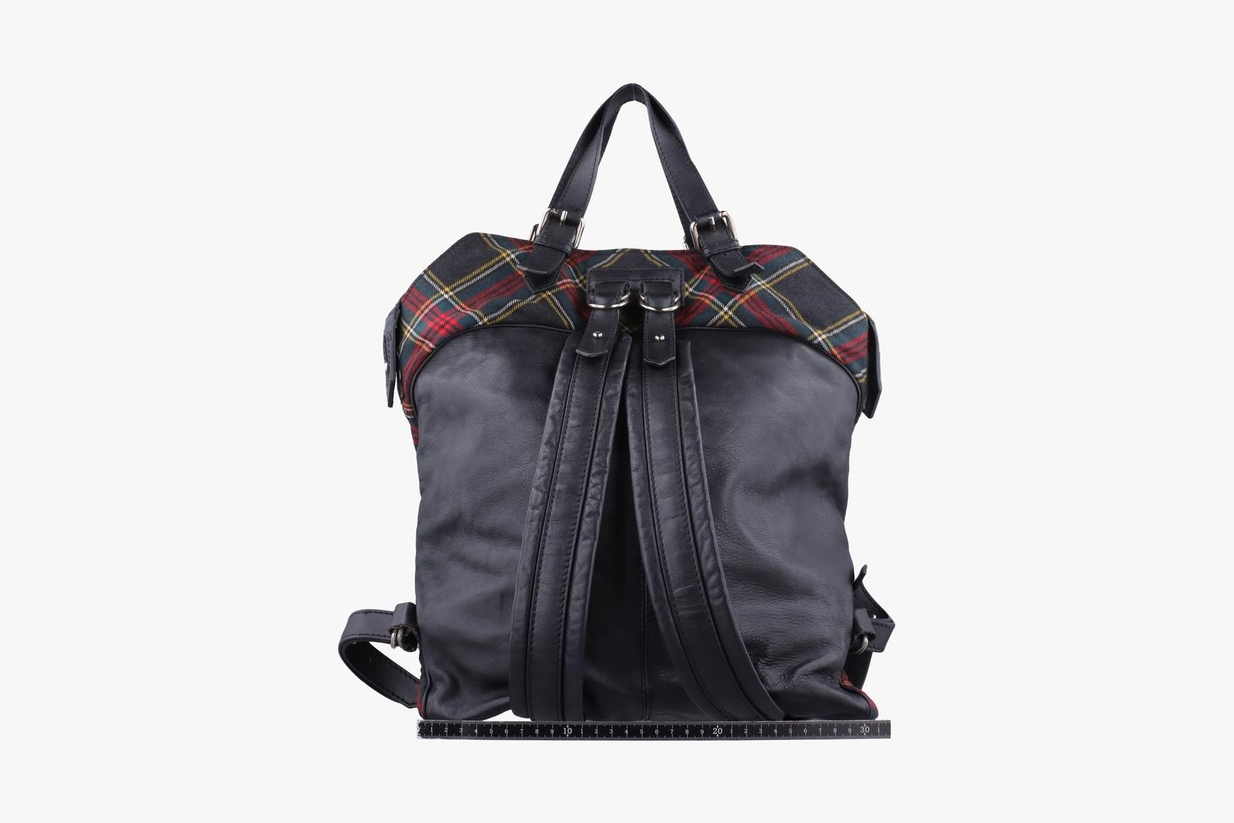 Sid studs canvas/velvet x leather red check x black — view 2