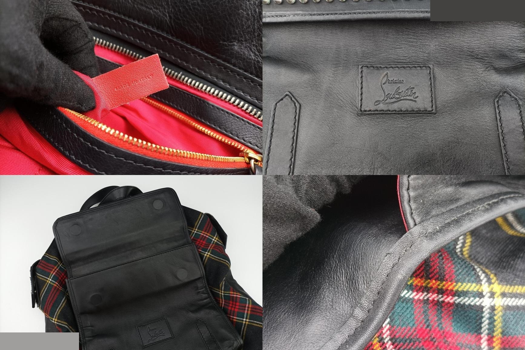 Sid studs canvas/velvet x leather red check x black — view 8