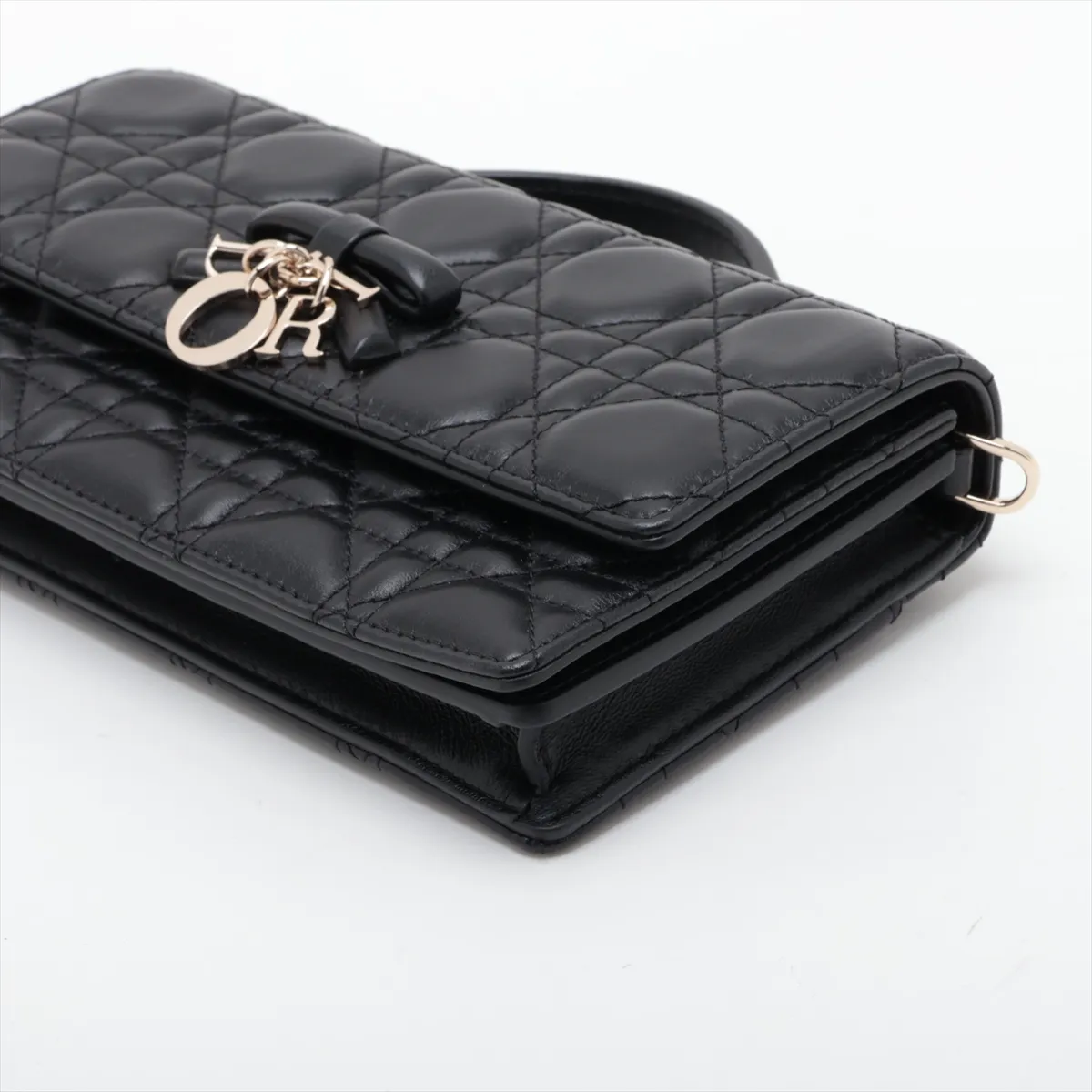 Cannage Miss Dior Leather 2-Way Handbag, Black — view 3