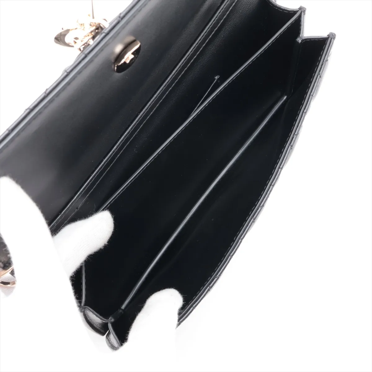 Cannage Miss Dior Leather 2-Way Handbag, Black — view 8