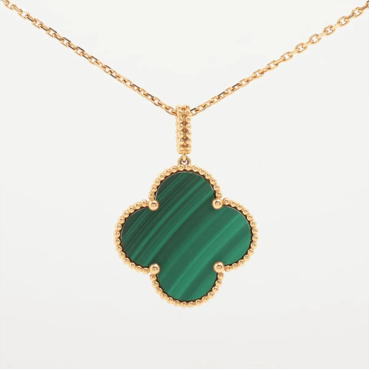 Magic Alhambra Long Malachite Necklace 750(YG) 16.9g JE917066 Small stone
