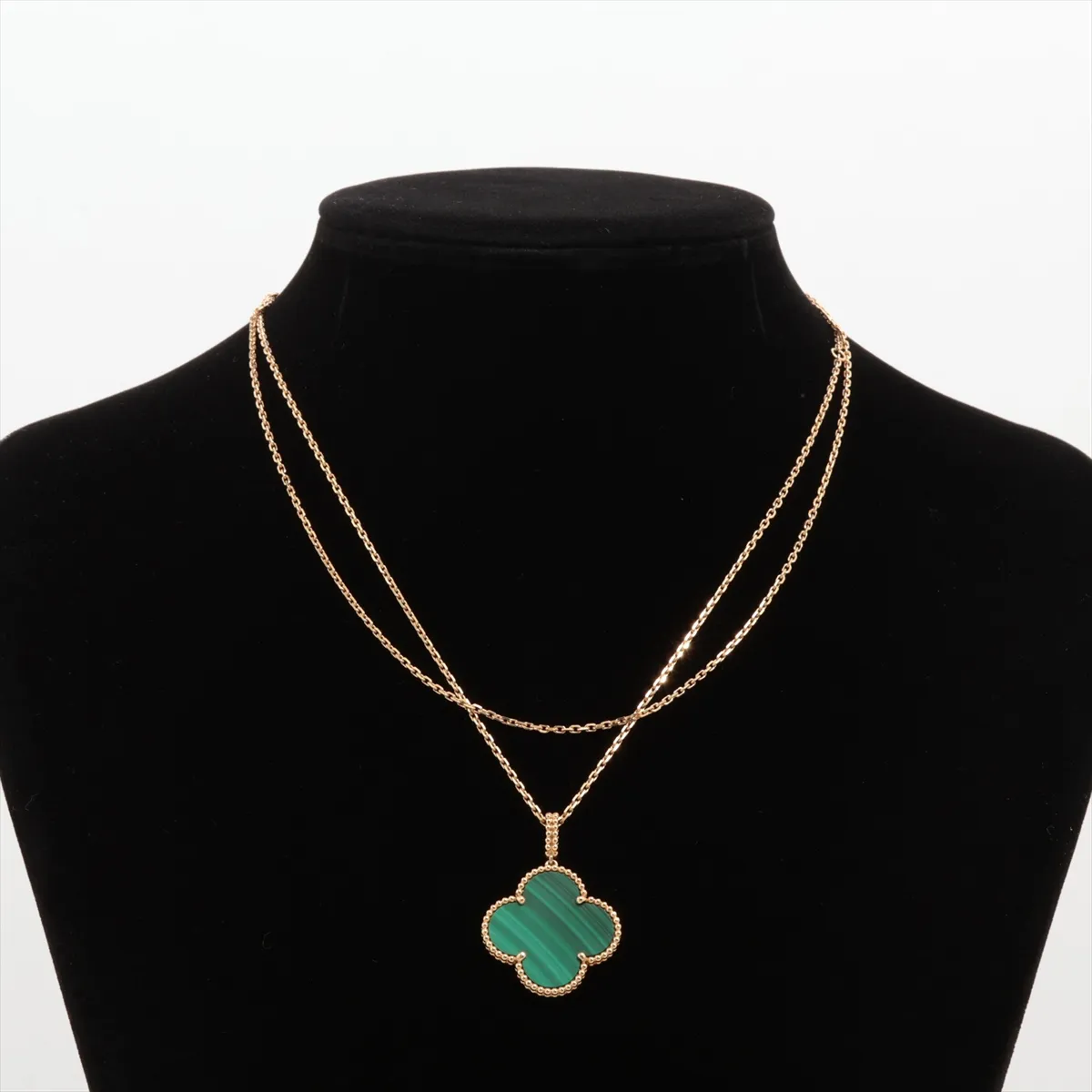 Magic Alhambra Long Malachite Necklace 750(YG) 16.9g JE917066 Small stone — view 5