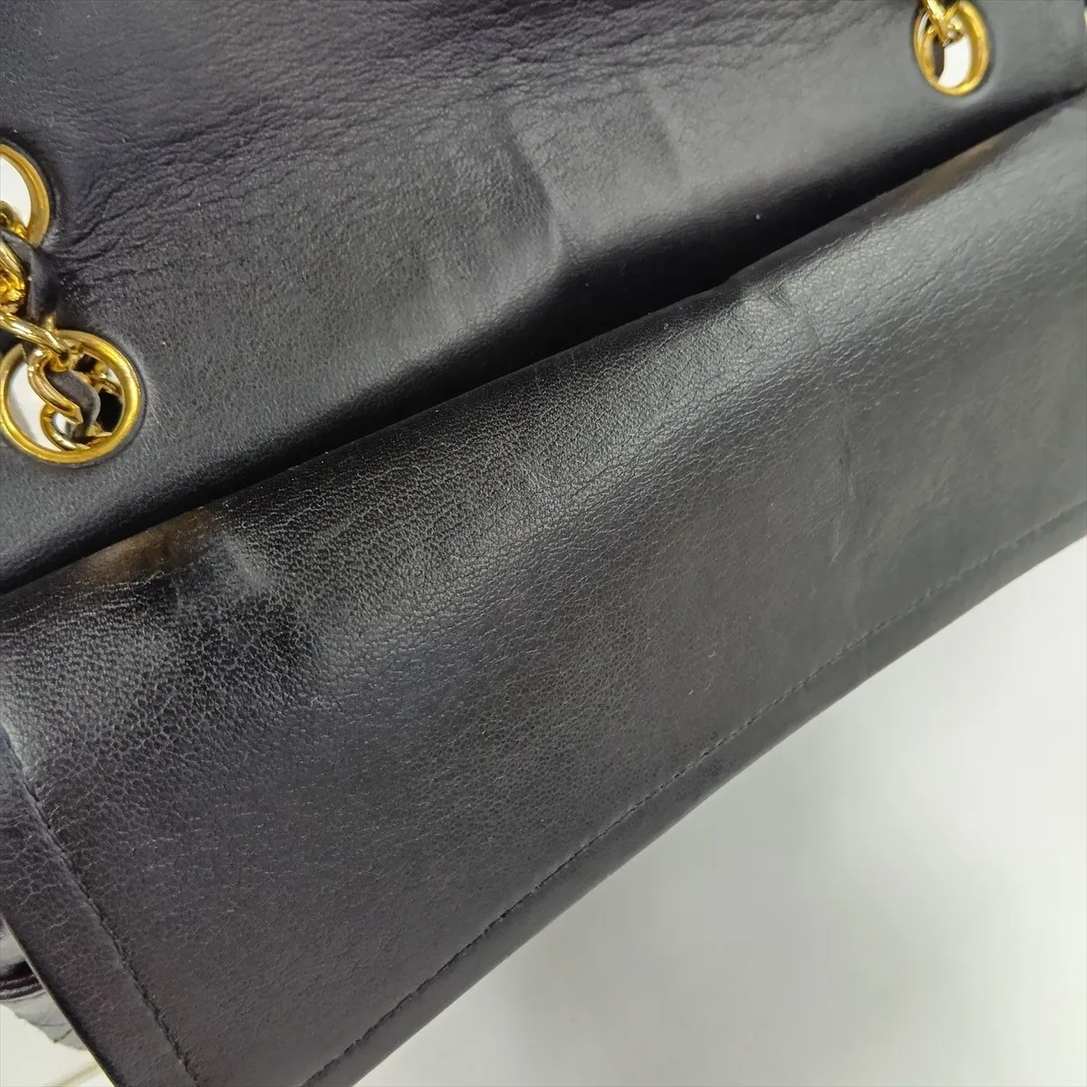 Matelassé Lambskin Double Flap Double Chain Bag, Black with Gold Hardware, Item No. 1416387 — view 15