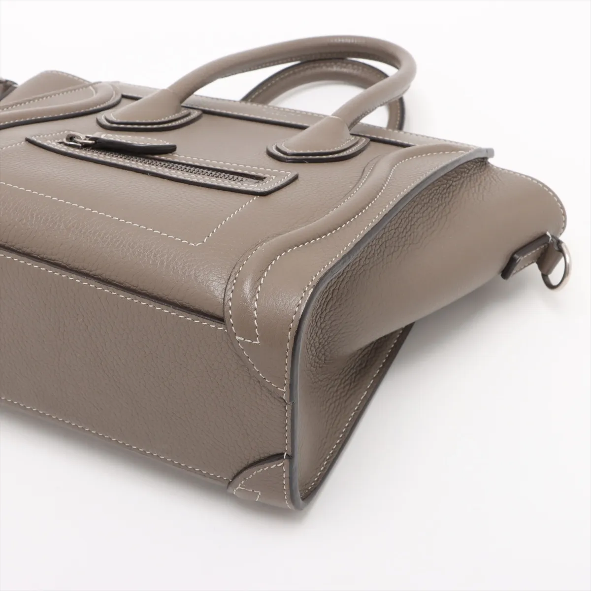 Luggage Nano Shopper Leather 2WAY Handbag Greige — view 3