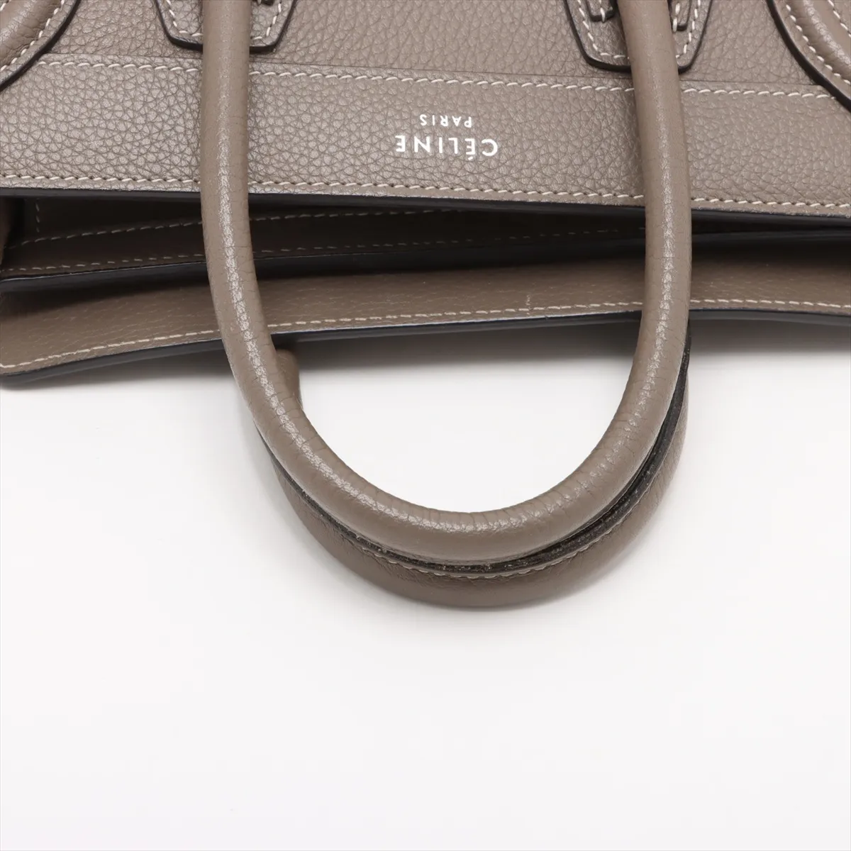 Luggage Nano Shopper Leather 2WAY Handbag Greige — view 5