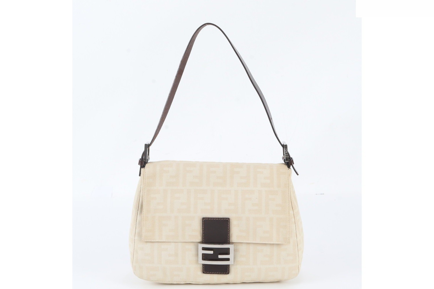 ZUCCA Canvas Mamma Bucket Baguette Shoulder Bag with FF Hardware