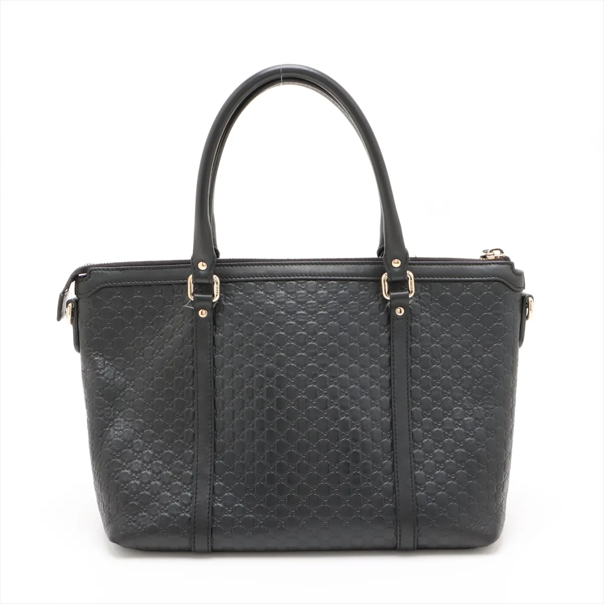 Micro Guccisima Leather 2WAY Handbag Black 449656 Outlet — view 2